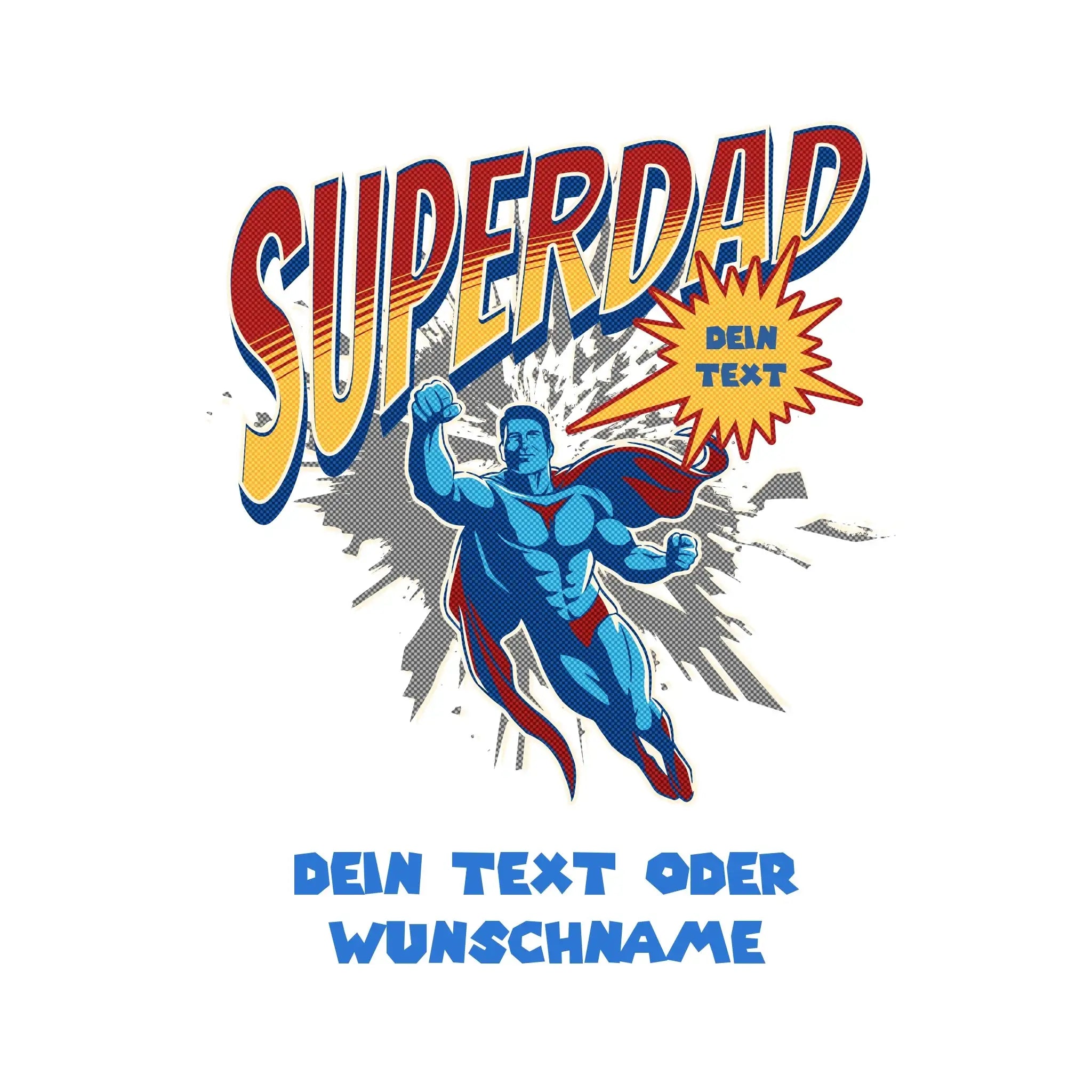 SUPERDAD • Papa • personalisiert • STICKER 20x20cm (Aufkleber) - ausgestanzter Sticker 20x20 cm (Aufkleber) / White