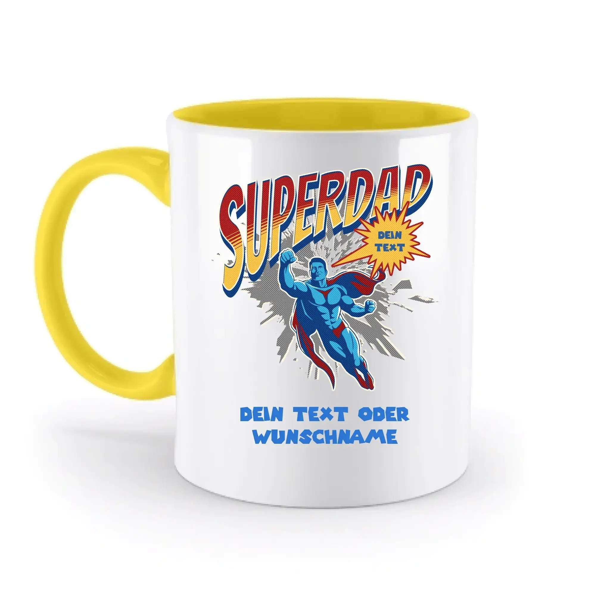 SUPERDAD • Papa • zweifarbige Tasse (spülmaschinenfest) • personalisierbar - zweifarbige Tasse • spülmaschinengeeignet