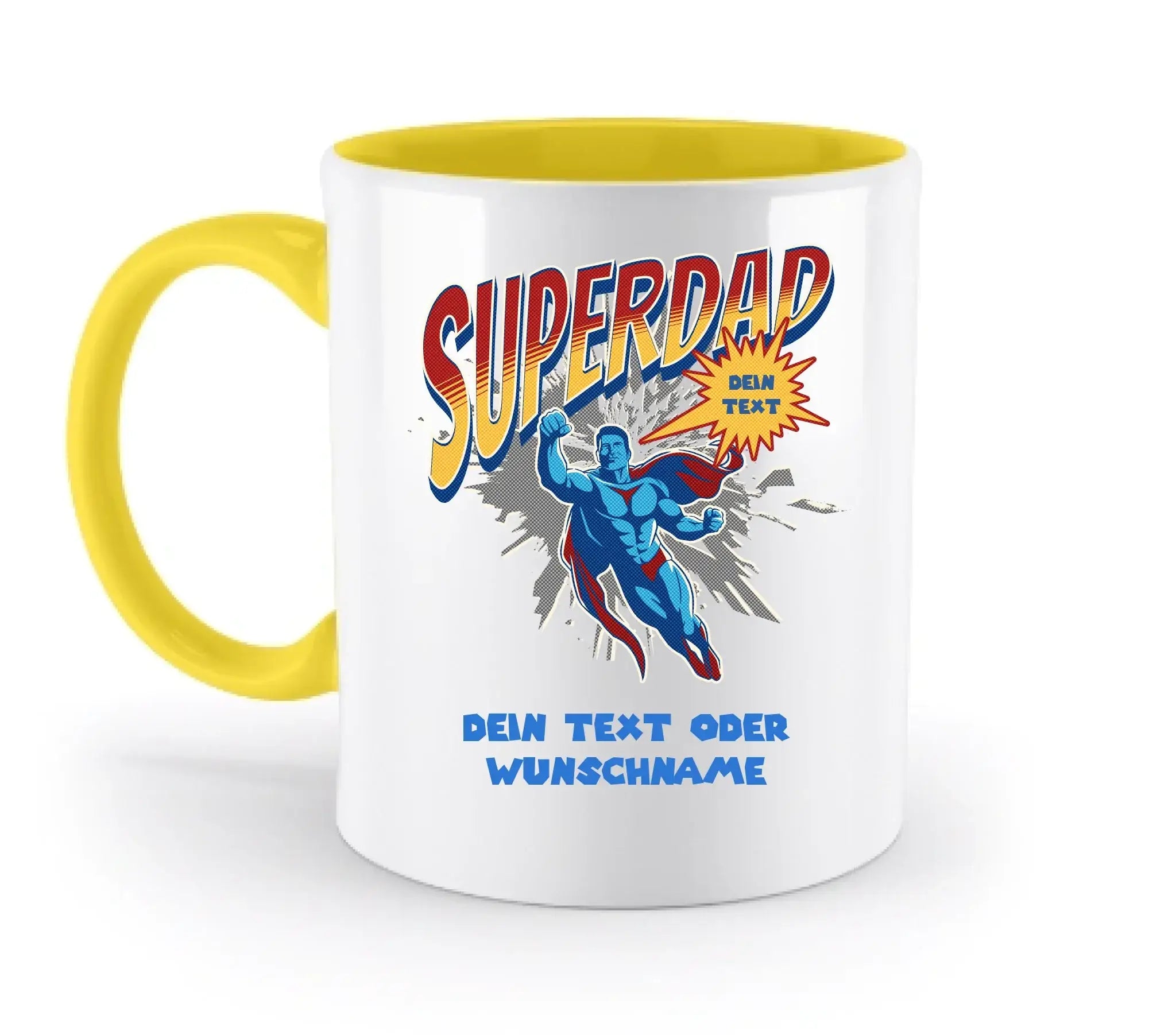 SUPERDAD • Papa • zweifarbige Tasse (spülmaschinenfest) • personalisierbar - zweifarbige Tasse • spülmaschinengeeignet