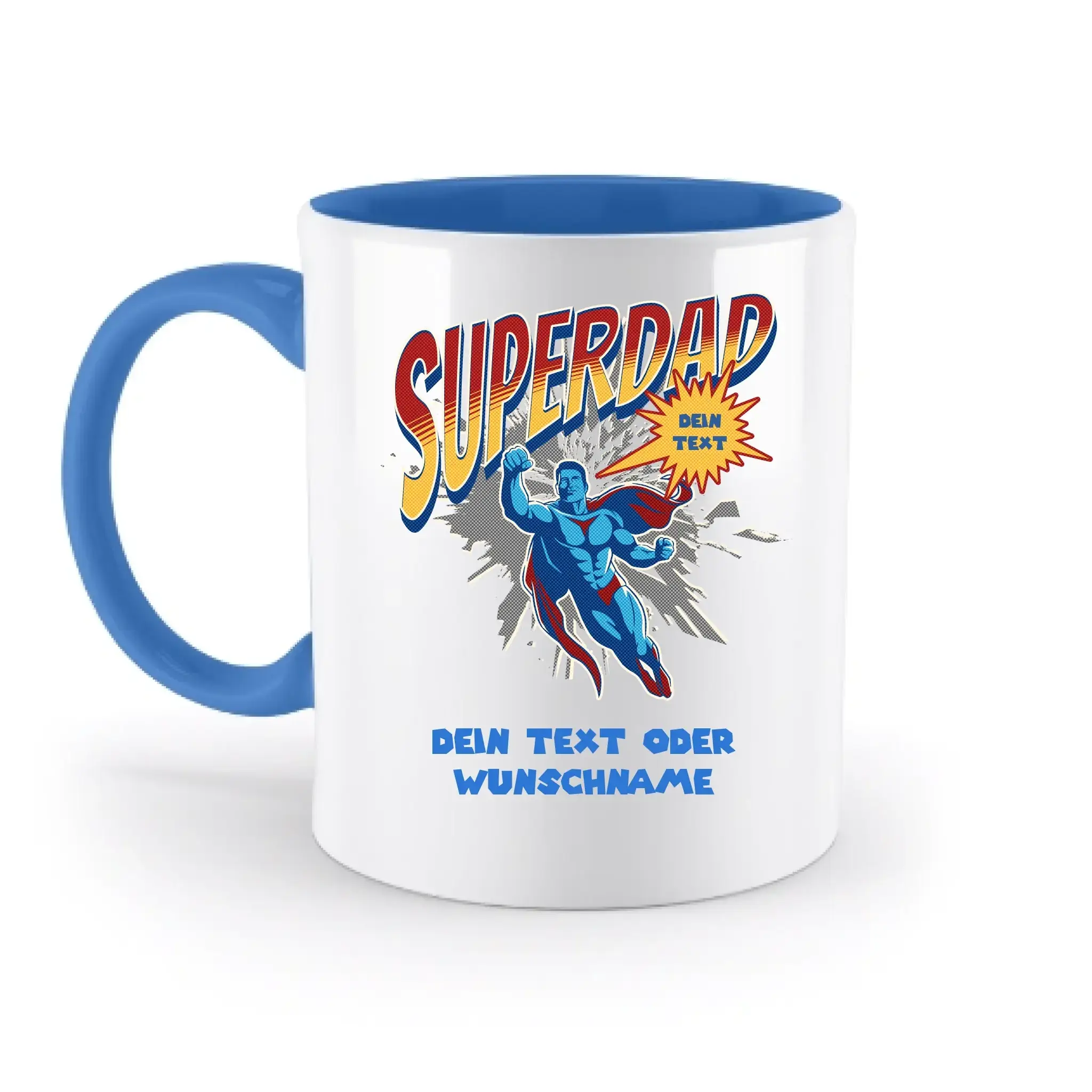 SUPERDAD • Papa • zweifarbige Tasse (spülmaschinenfest) • personalisierbar - zweifarbige Tasse • spülmaschinengeeignet