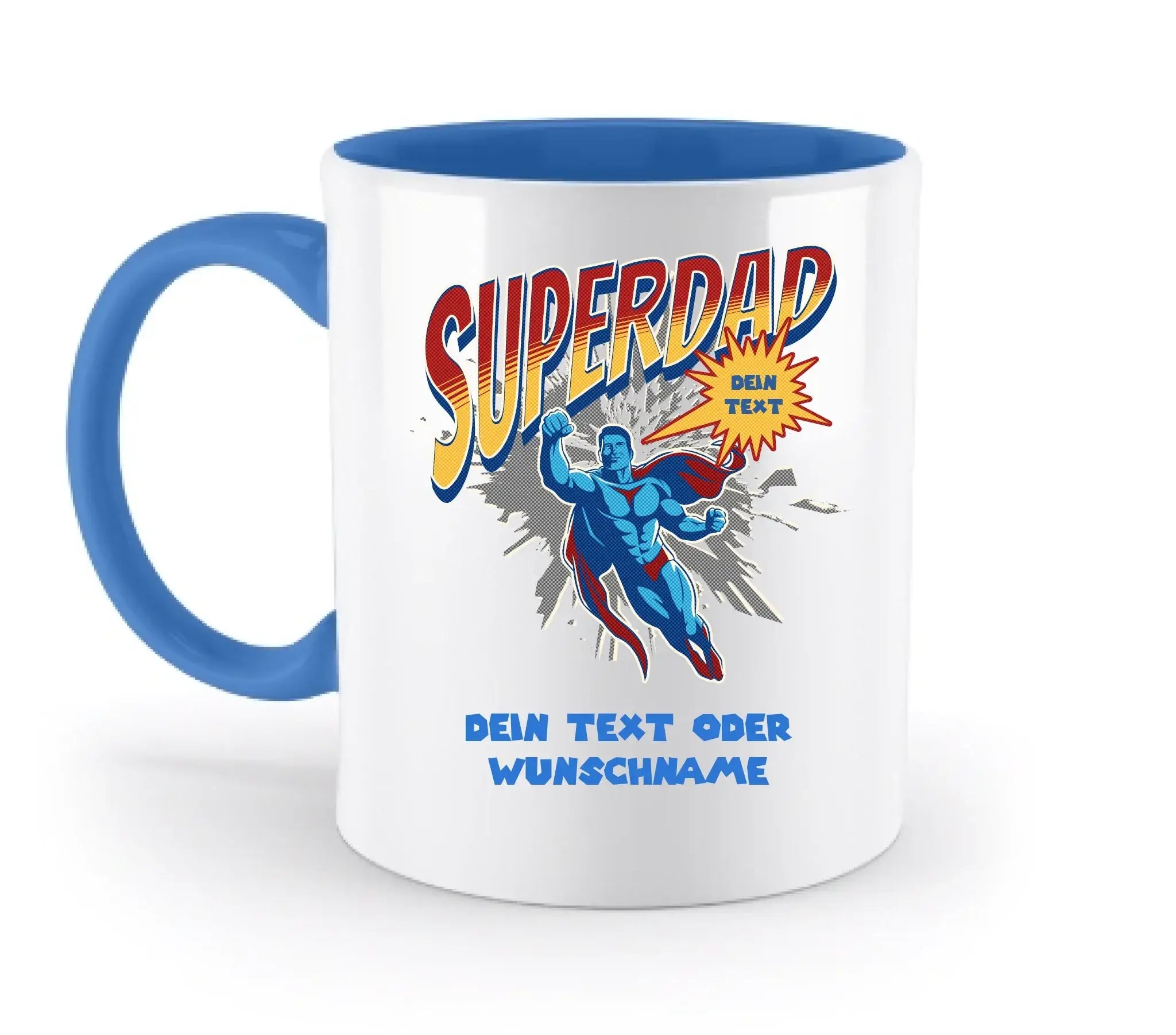 SUPERDAD • Papa • zweifarbige Tasse (spülmaschinenfest) • personalisierbar - zweifarbige Tasse • spülmaschinengeeignet