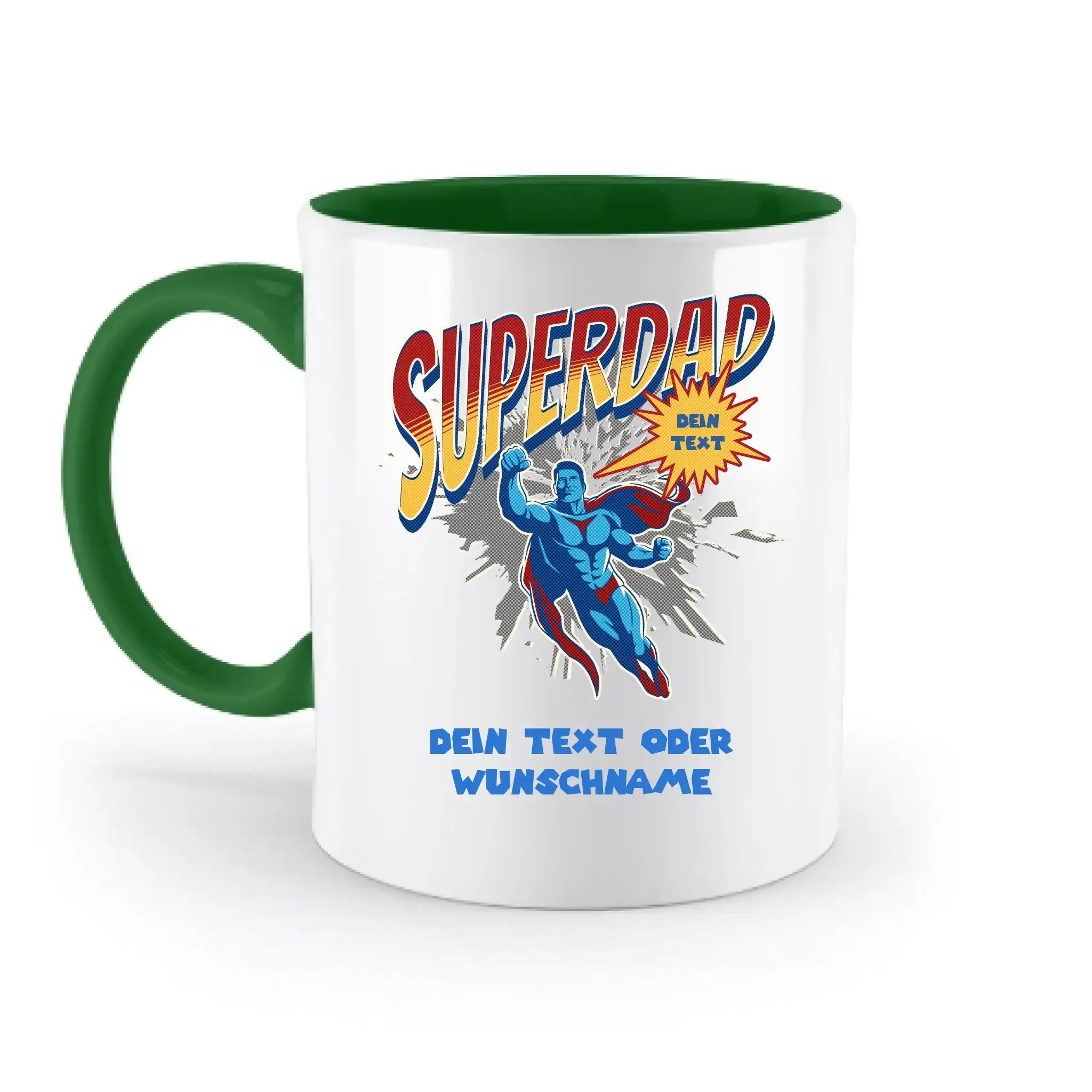 SUPERDAD • Papa • zweifarbige Tasse (spülmaschinenfest) • personalisierbar - zweifarbige Tasse • spülmaschinengeeignet