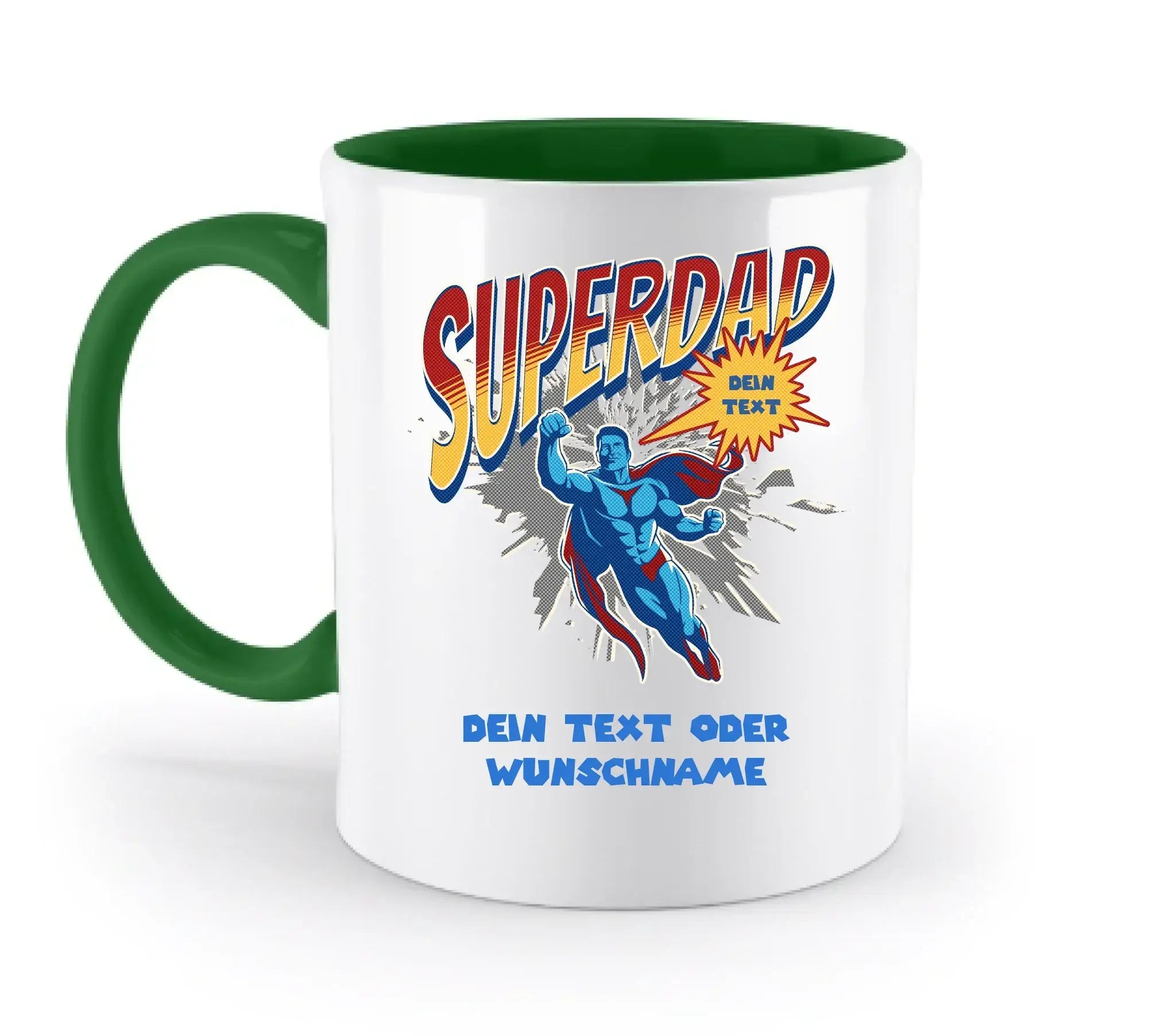 SUPERDAD • Papa • zweifarbige Tasse (spülmaschinenfest) • personalisierbar - zweifarbige Tasse • spülmaschinengeeignet