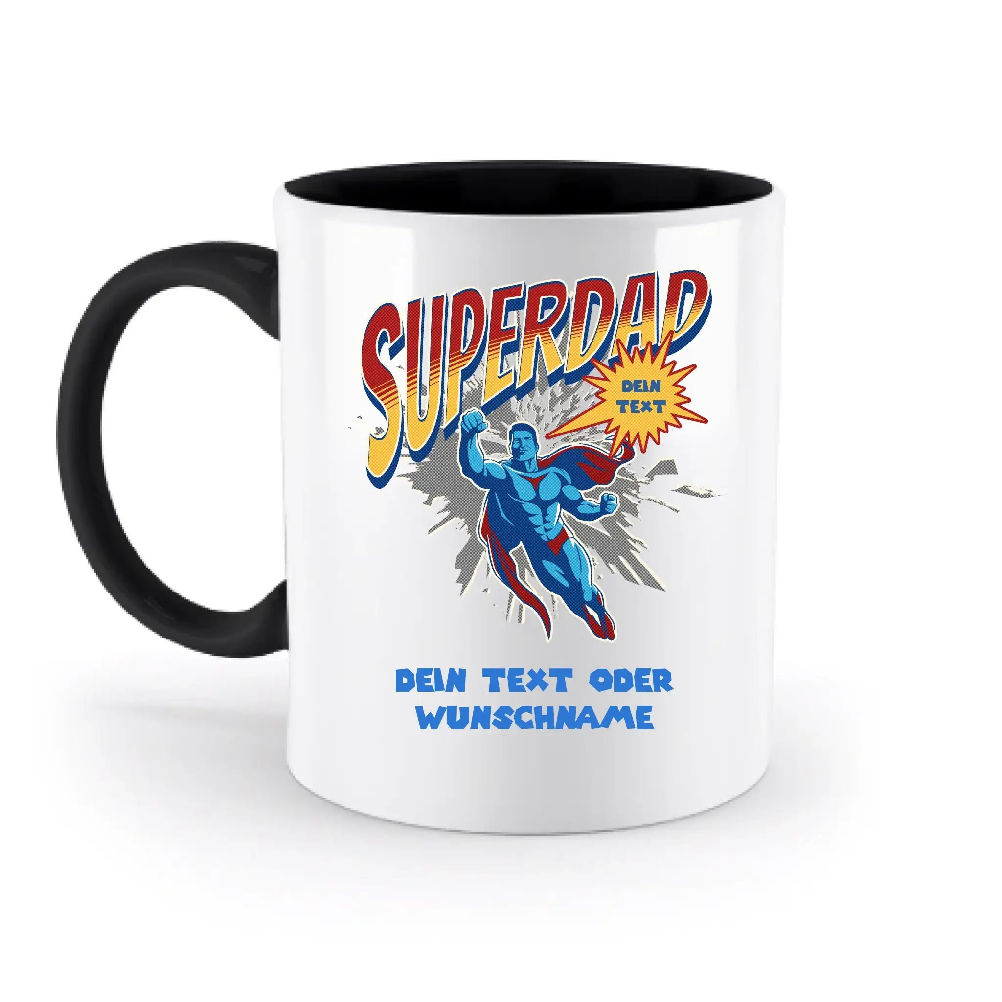 SUPERDAD • Papa • zweifarbige Tasse (spülmaschinenfest) • personalisierbar - zweifarbige Tasse • spülmaschinengeeignet