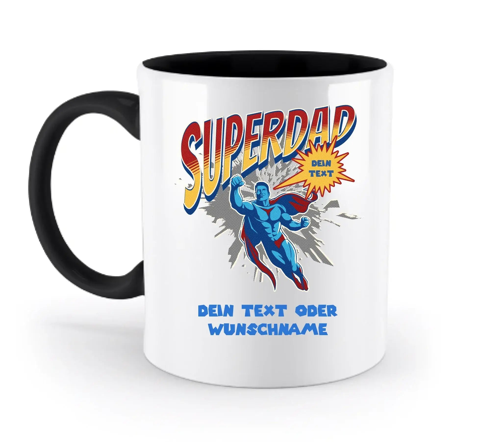 SUPERDAD • Papa • zweifarbige Tasse (spülmaschinenfest) • personalisierbar - zweifarbige Tasse • spülmaschinengeeignet
