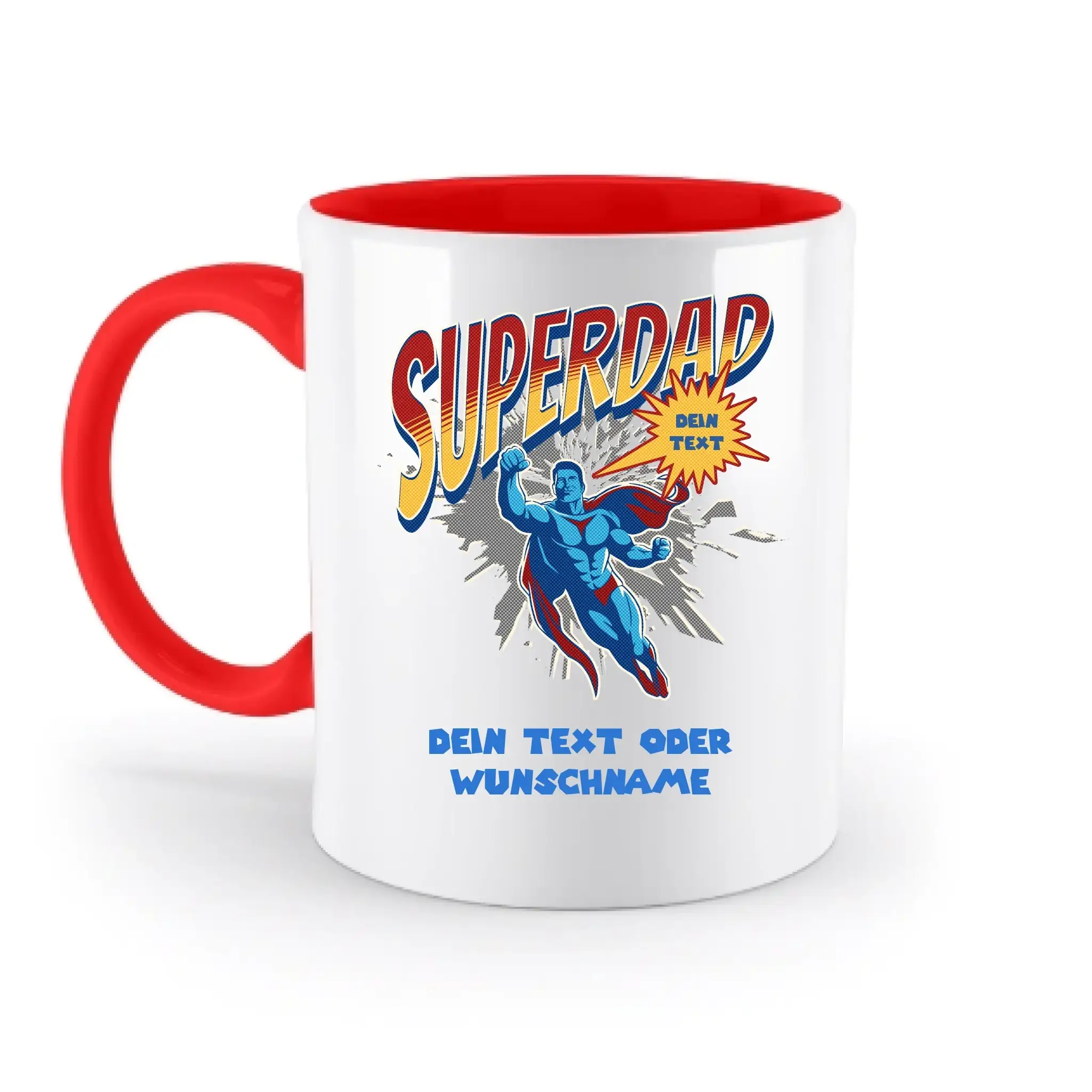 SUPERDAD • Papa • zweifarbige Tasse (spülmaschinenfest) • personalisierbar - zweifarbige Tasse • spülmaschinengeeignet