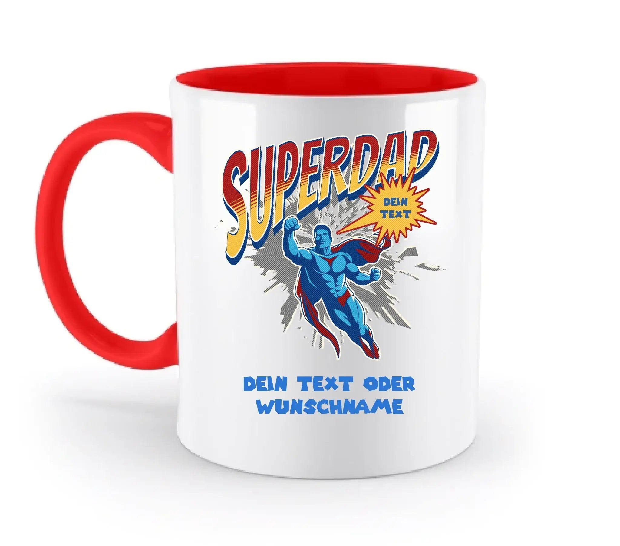 SUPERDAD • Papa • zweifarbige Tasse (spülmaschinenfest) • personalisierbar - zweifarbige Tasse • spülmaschinengeeignet