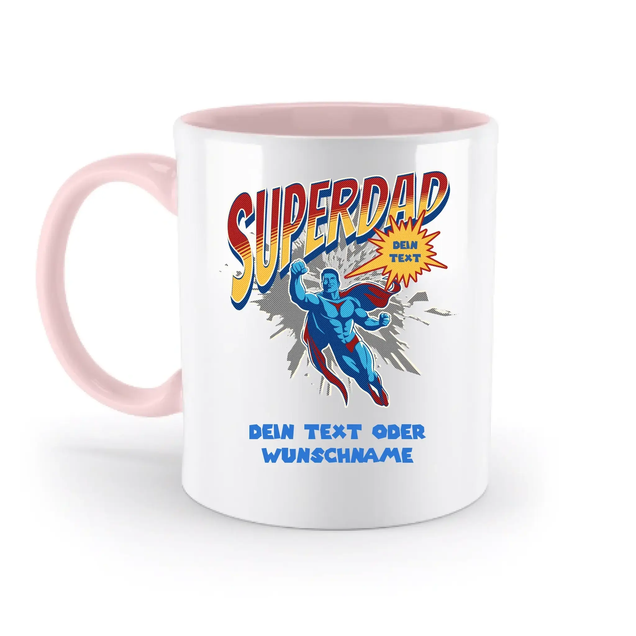 SUPERDAD • Papa • zweifarbige Tasse (spülmaschinenfest) • personalisierbar - zweifarbige Tasse • spülmaschinengeeignet