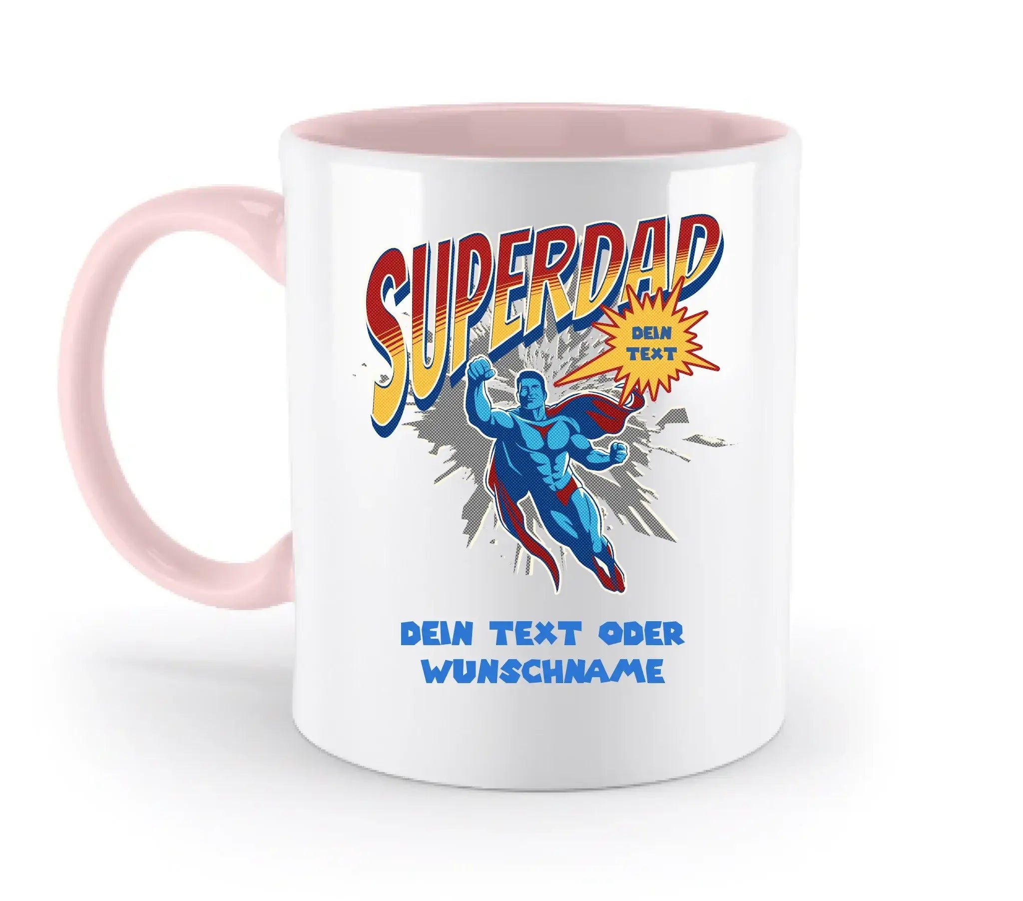 SUPERDAD • Papa • zweifarbige Tasse (spülmaschinenfest) • personalisierbar - zweifarbige Tasse • spülmaschinengeeignet