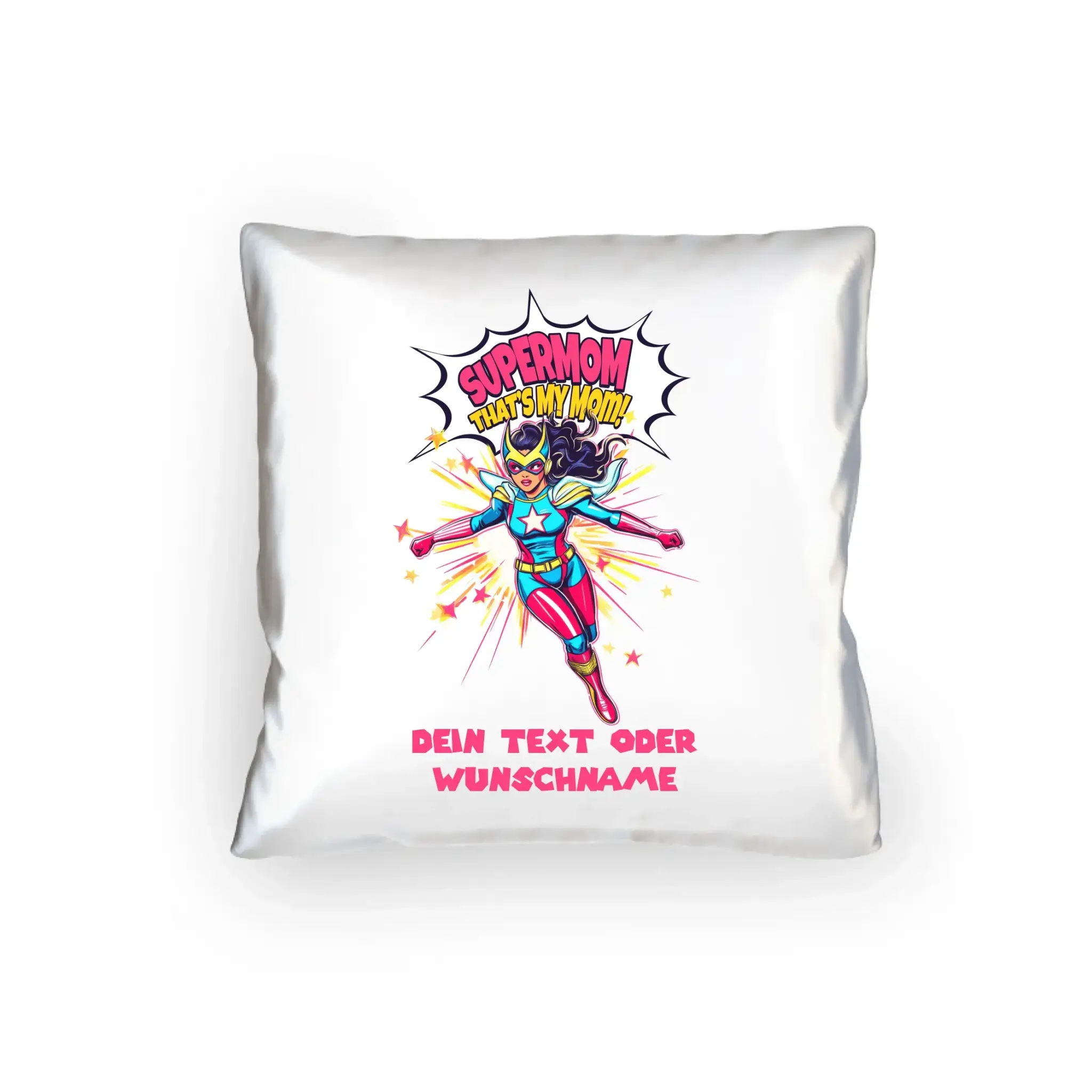 SUPERMOM • Mama • personalisiert • Kissen 40x40 cm - Kissen 40x40 cm / White / 40cm-x-40cm - personalisierte