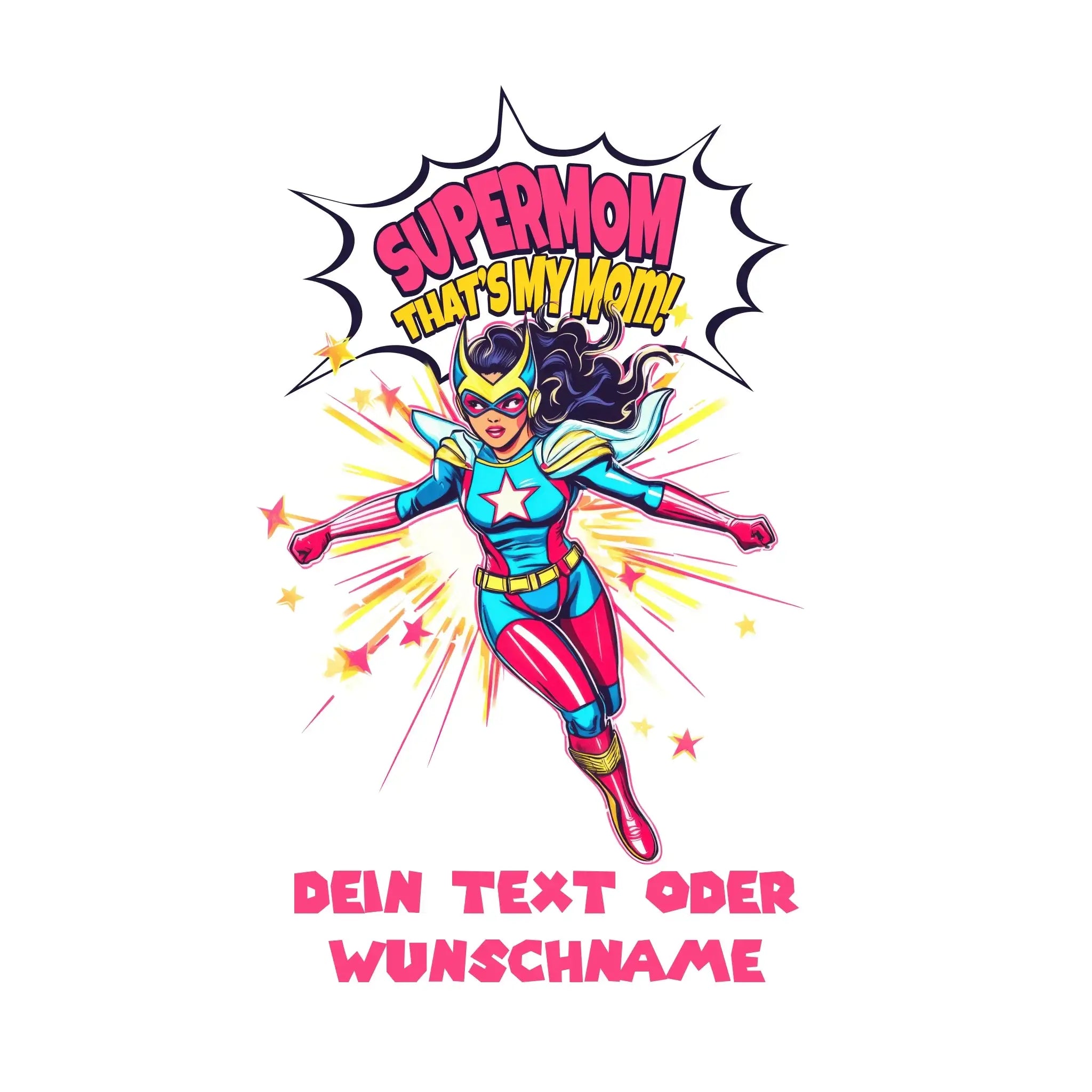 SUPERMOM • Mama • personalisiert • STICKER 20x20cm (Aufkleber) - ausgestanzter Sticker 20x20 cm (Aufkleber) / White