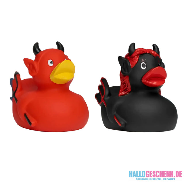 Teufelin + Teufel (oder Engel) • Badeente • Geschenkset - Badeenten