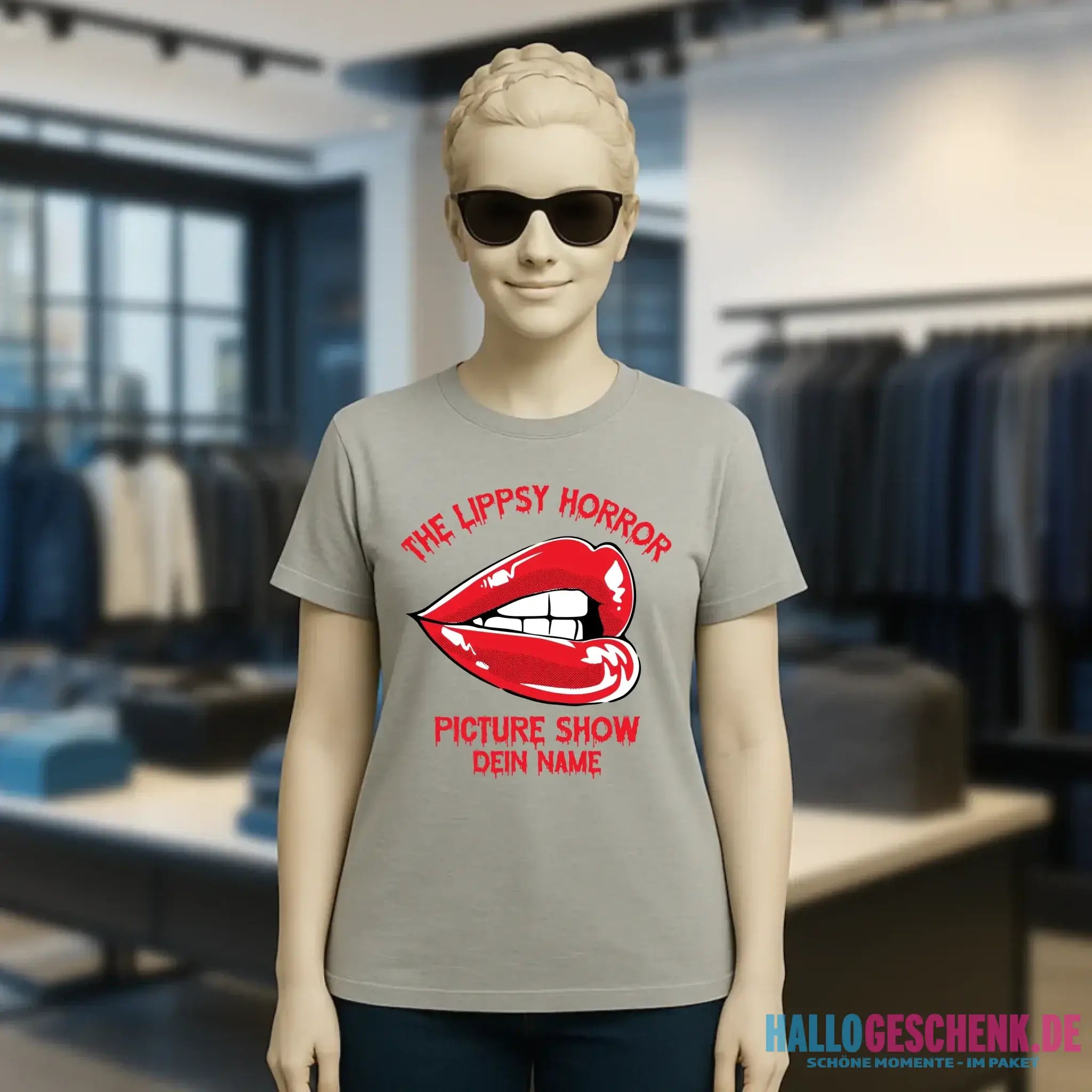 The Spooky, Ducky oder Lippsy Horror Picture Show + Name • Ladies Premium T-Shirt XS-2XL aus Bio-Baumwolle für Damen • Exklusivdesign • personalisiert • Halloween