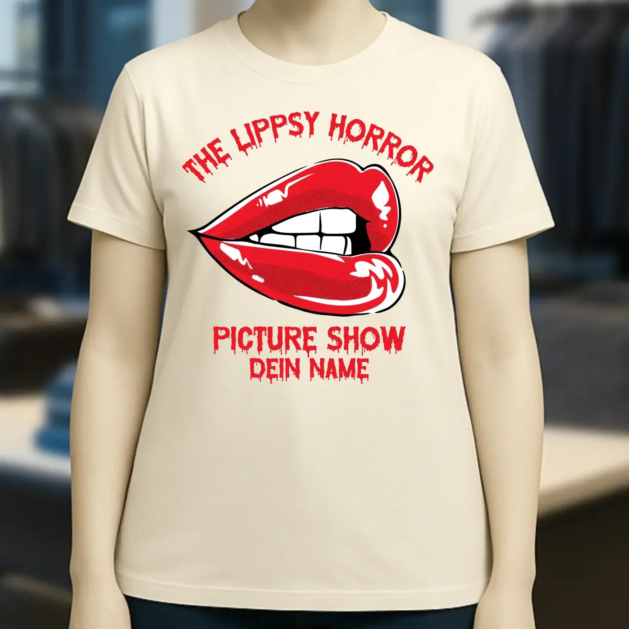 The Spooky, Ducky oder Lippsy Horror Picture Show + Name • Ladies Premium T-Shirt XS-2XL aus Bio-Baumwolle für Damen • Exklusivdesign • personalisiert • Halloween
