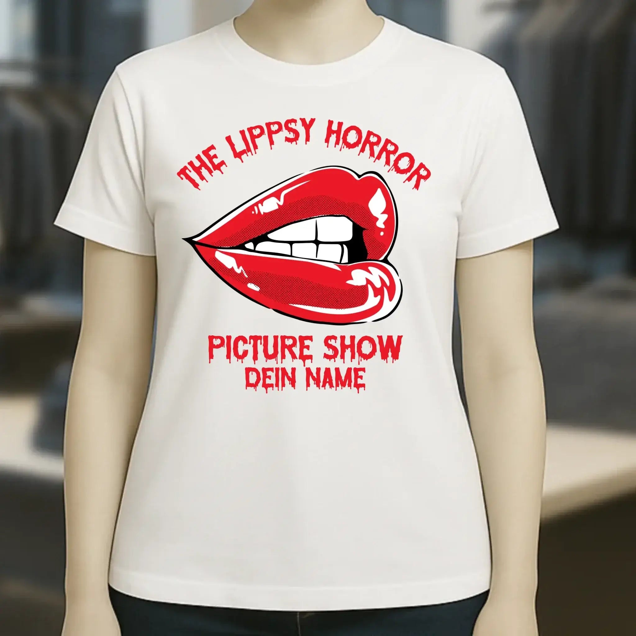 The Spooky, Ducky oder Lippsy Horror Picture Show + Name • Ladies Premium T-Shirt XS-2XL aus Bio-Baumwolle für Damen • Exklusivdesign • personalisiert • Halloween