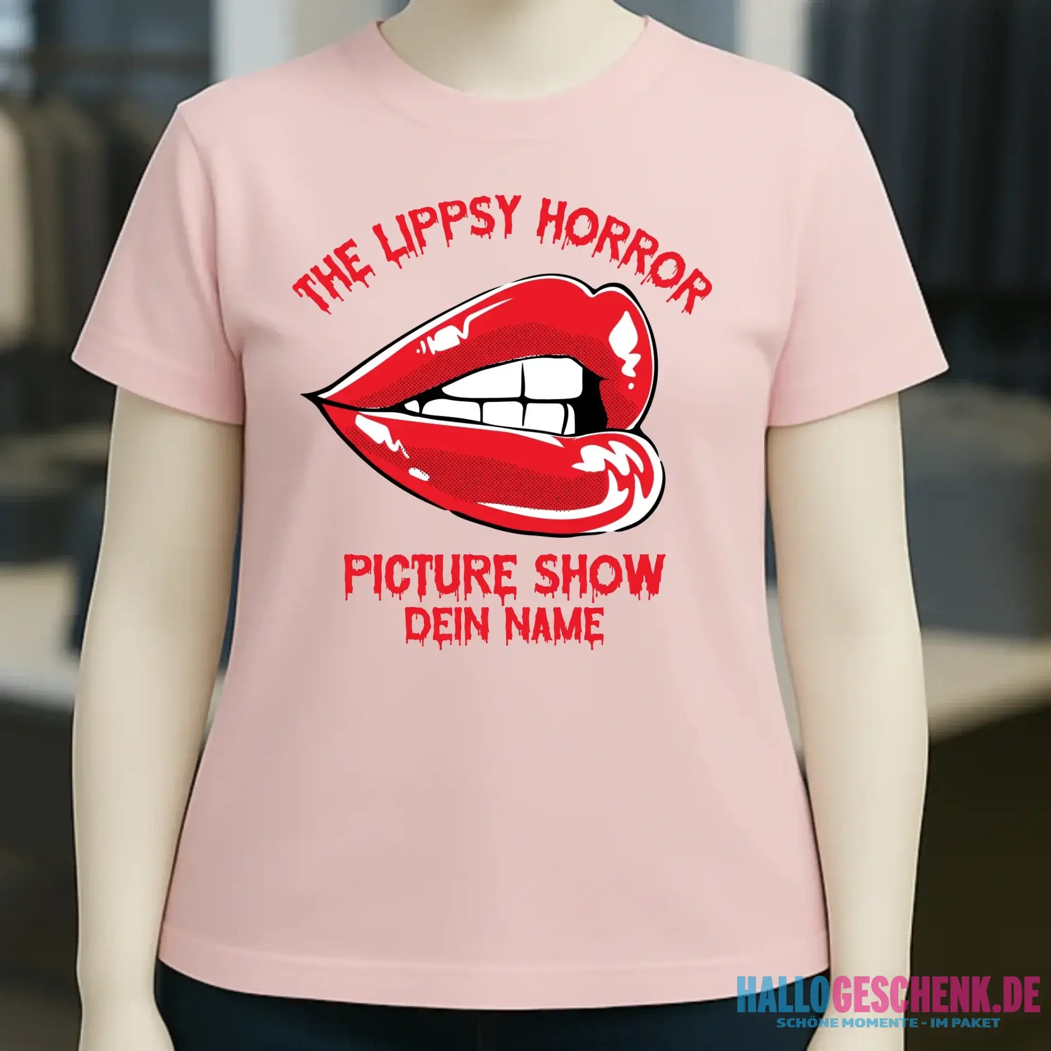 The Spooky, Ducky oder Lippsy Horror Picture Show + Name • Ladies Premium T-Shirt XS-2XL aus Bio-Baumwolle für Damen • Exklusivdesign • personalisiert • Halloween