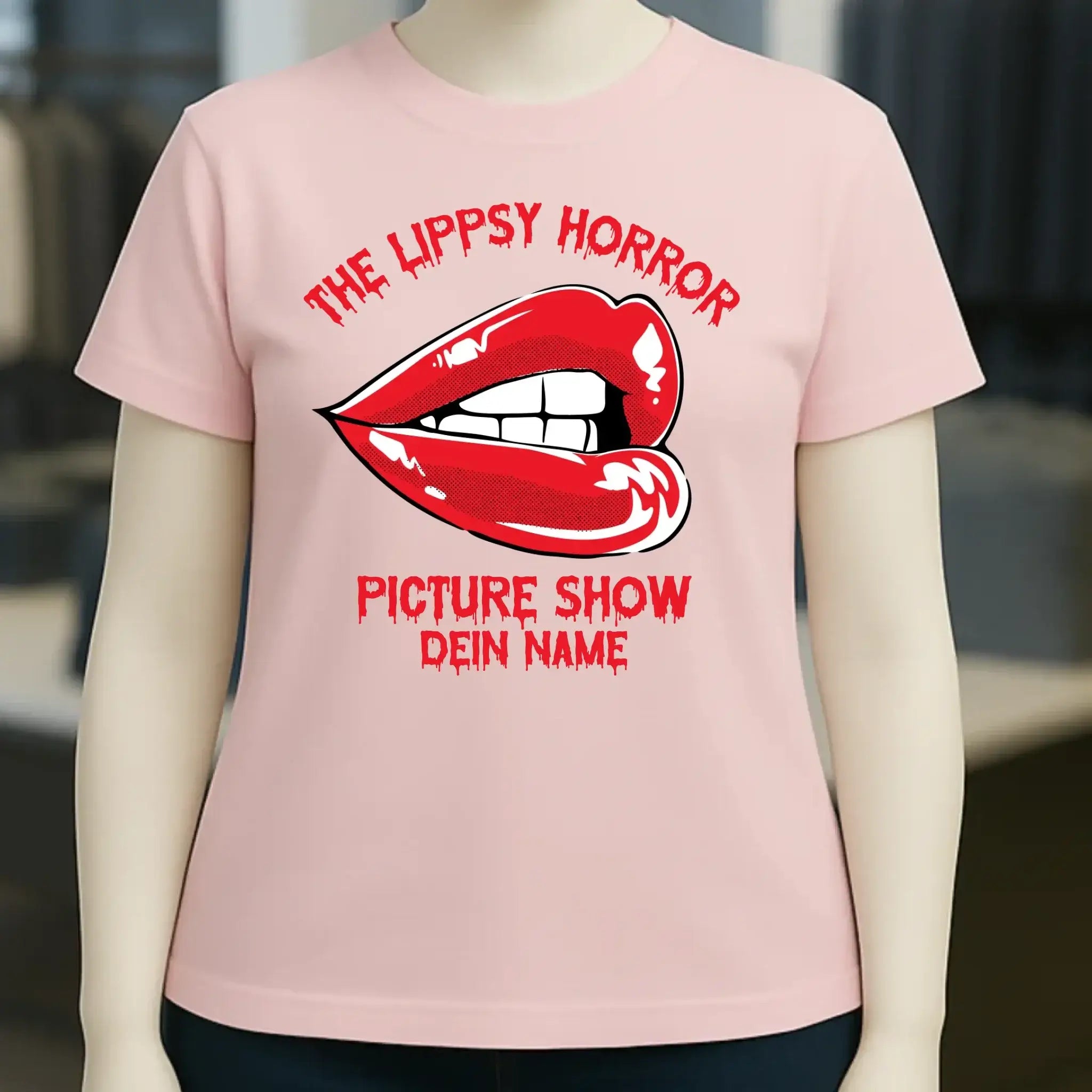 The Spooky, Ducky oder Lippsy Horror Picture Show + Name • Ladies Premium T-Shirt XS-2XL aus Bio-Baumwolle für Damen • Exklusivdesign • personalisiert • Halloween