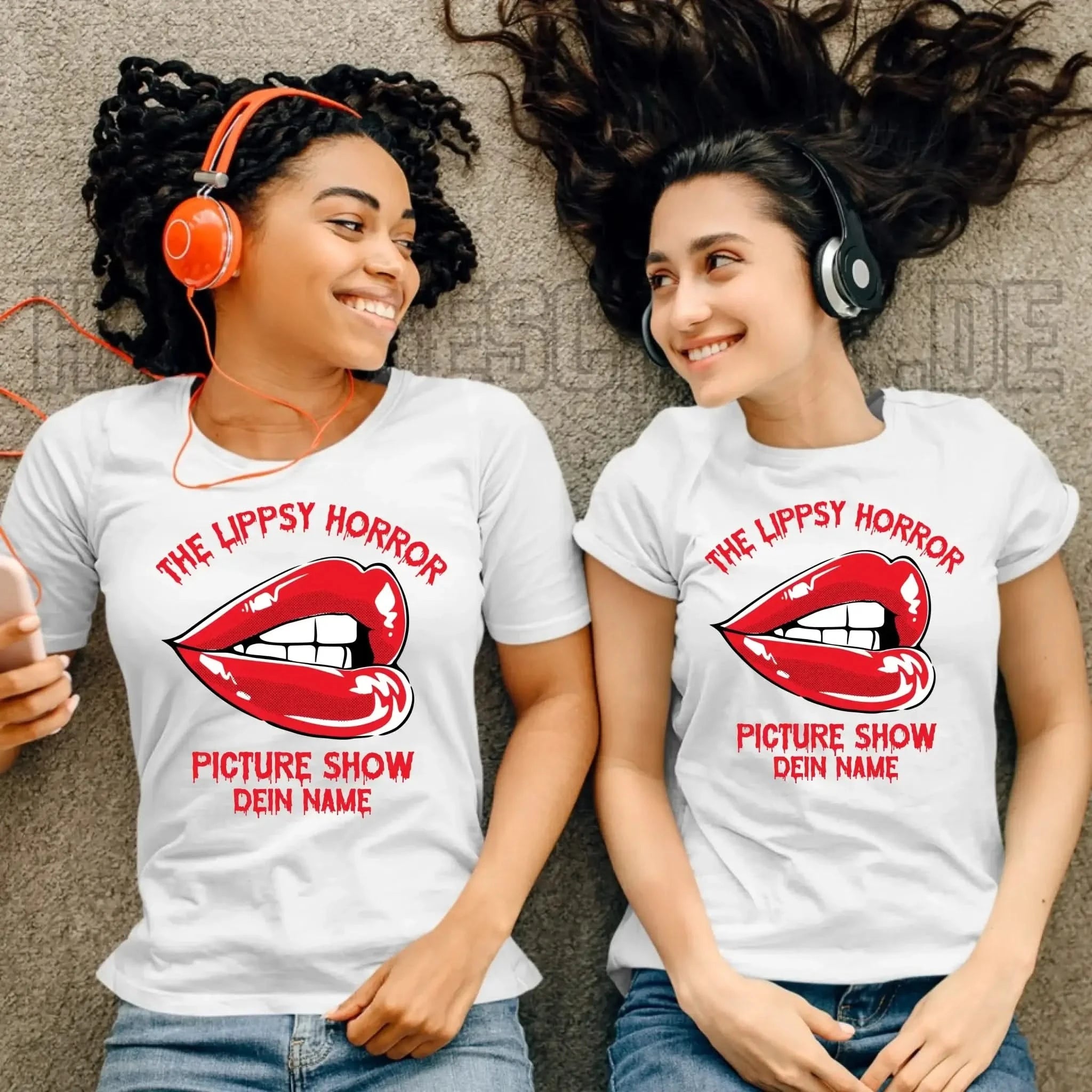 The Spooky, Ducky oder Lippsy Horror Picture Show + Name • Ladies Premium T-Shirt XS-2XL aus Bio-Baumwolle für Damen • Exklusivdesign • personalisiert • Halloween