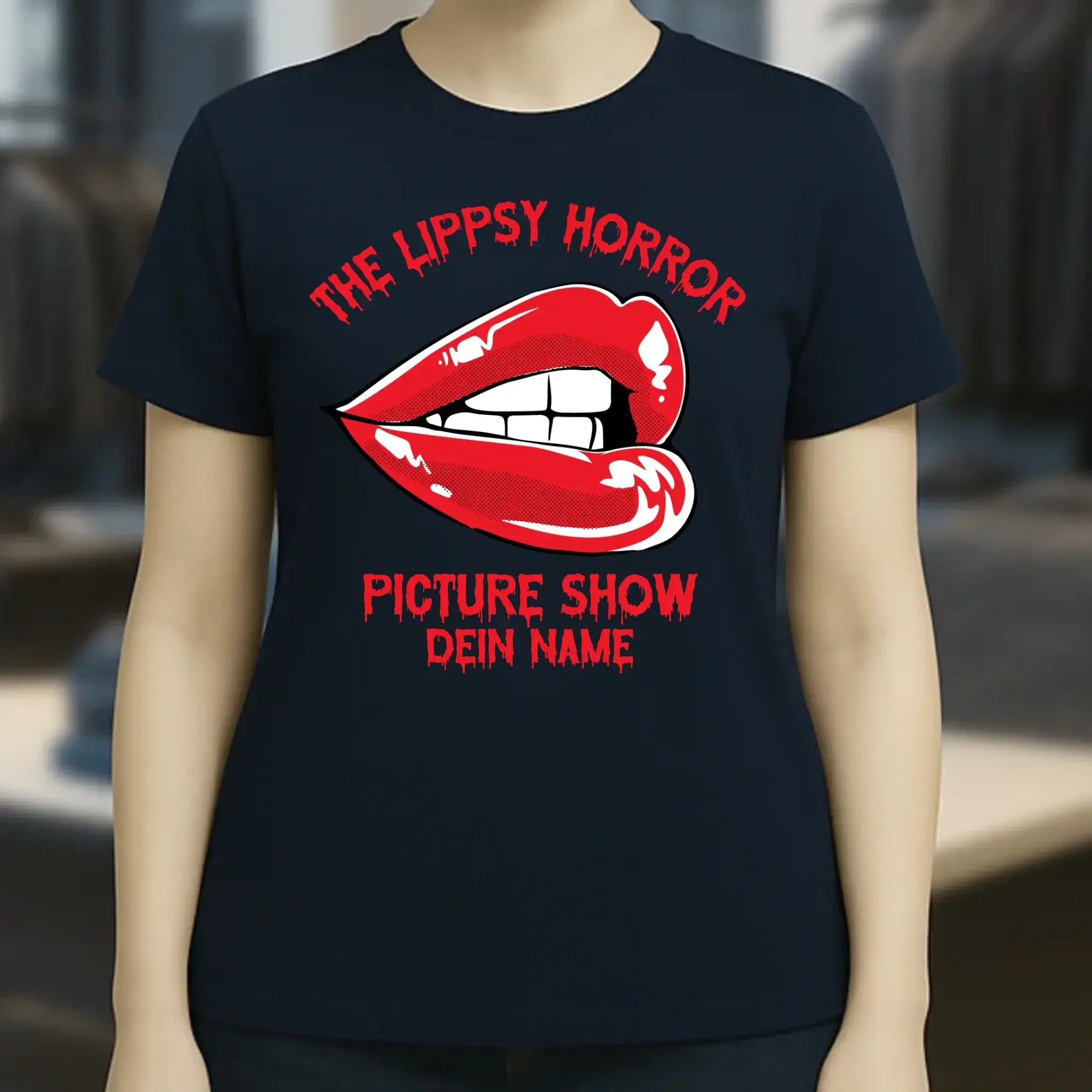 The Spooky, Ducky oder Lippsy Horror Picture Show + Name • Ladies Premium T-Shirt XS-2XL aus Bio-Baumwolle für Damen • Exklusivdesign • personalisiert • Halloween