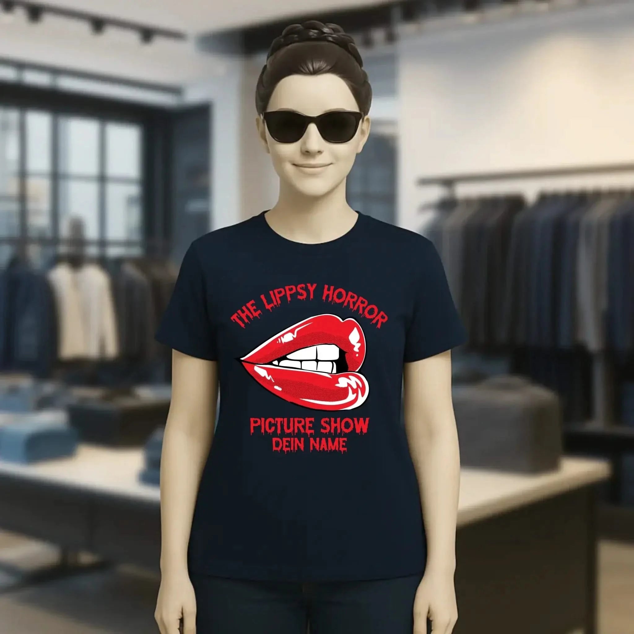 The Spooky, Ducky oder Lippsy Horror Picture Show + Name • Ladies Premium T-Shirt XS-2XL aus Bio-Baumwolle für Damen • Exklusivdesign • personalisiert • Halloween