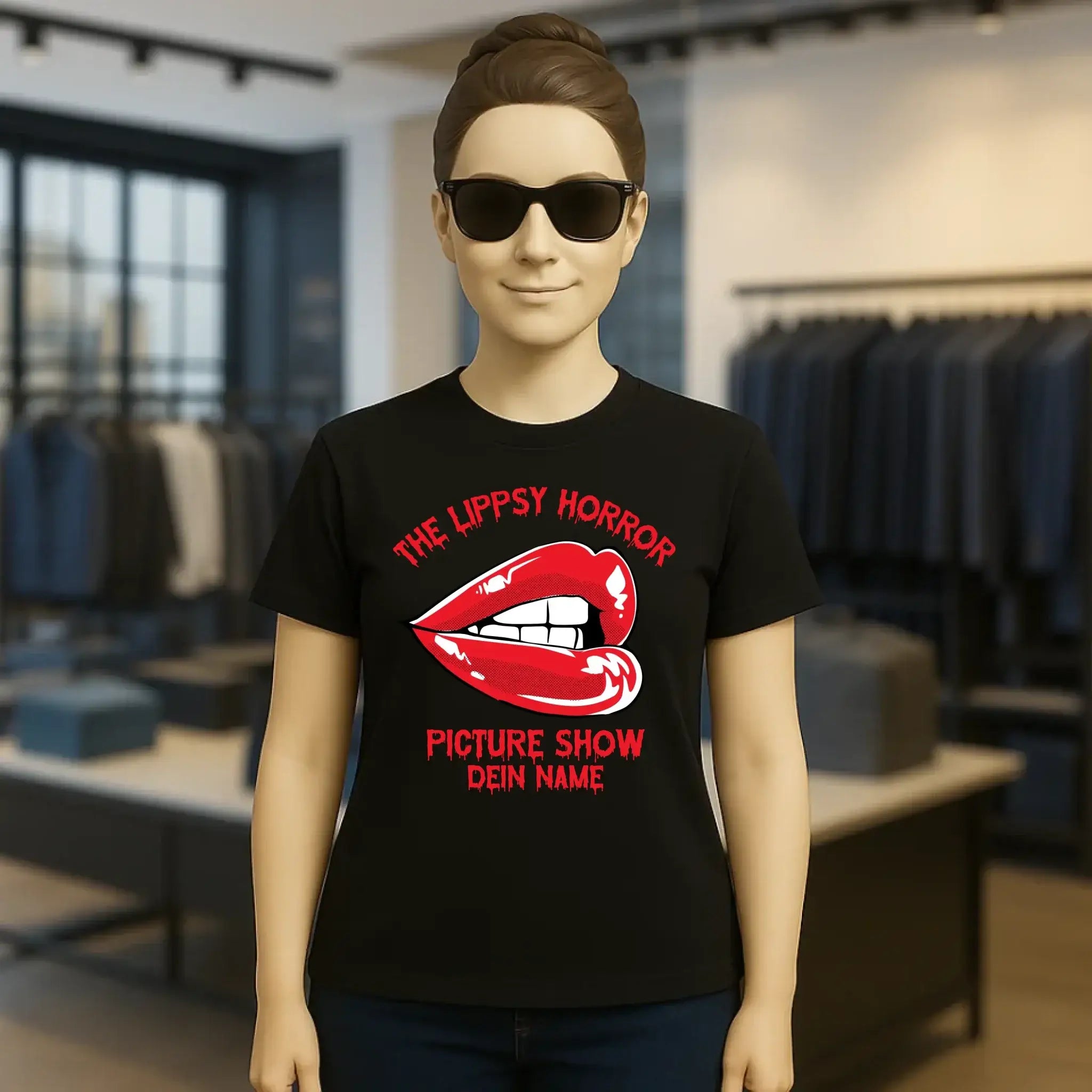 The Spooky, Ducky oder Lippsy Horror Picture Show + Name • Ladies Premium T-Shirt XS-2XL aus Bio-Baumwolle für Damen • Exklusivdesign • personalisiert • Halloween