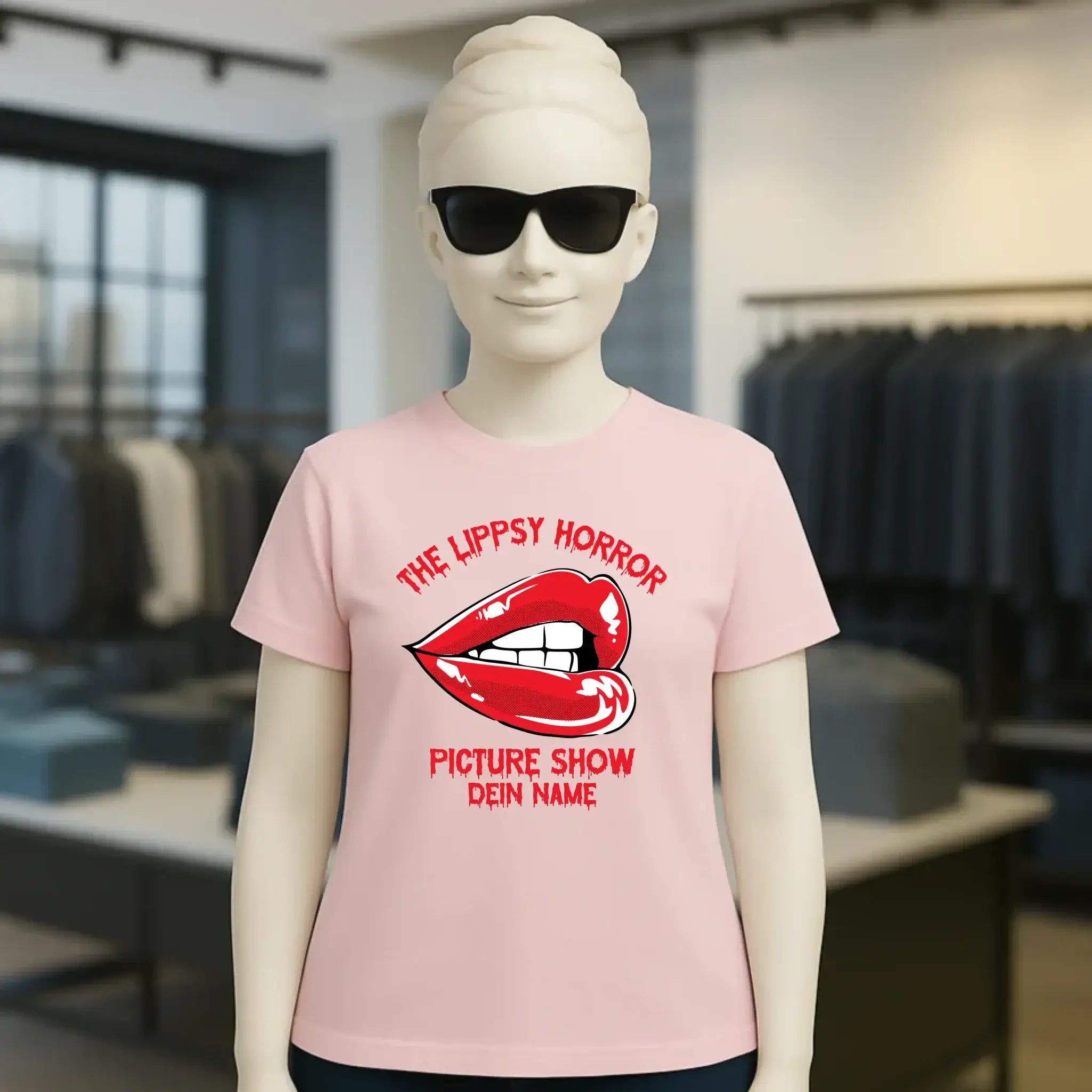 The Spooky, Ducky oder Lippsy Horror Picture Show + Name • Ladies Premium T-Shirt XS-2XL aus Bio-Baumwolle für Damen • Exklusivdesign • personalisiert • Halloween