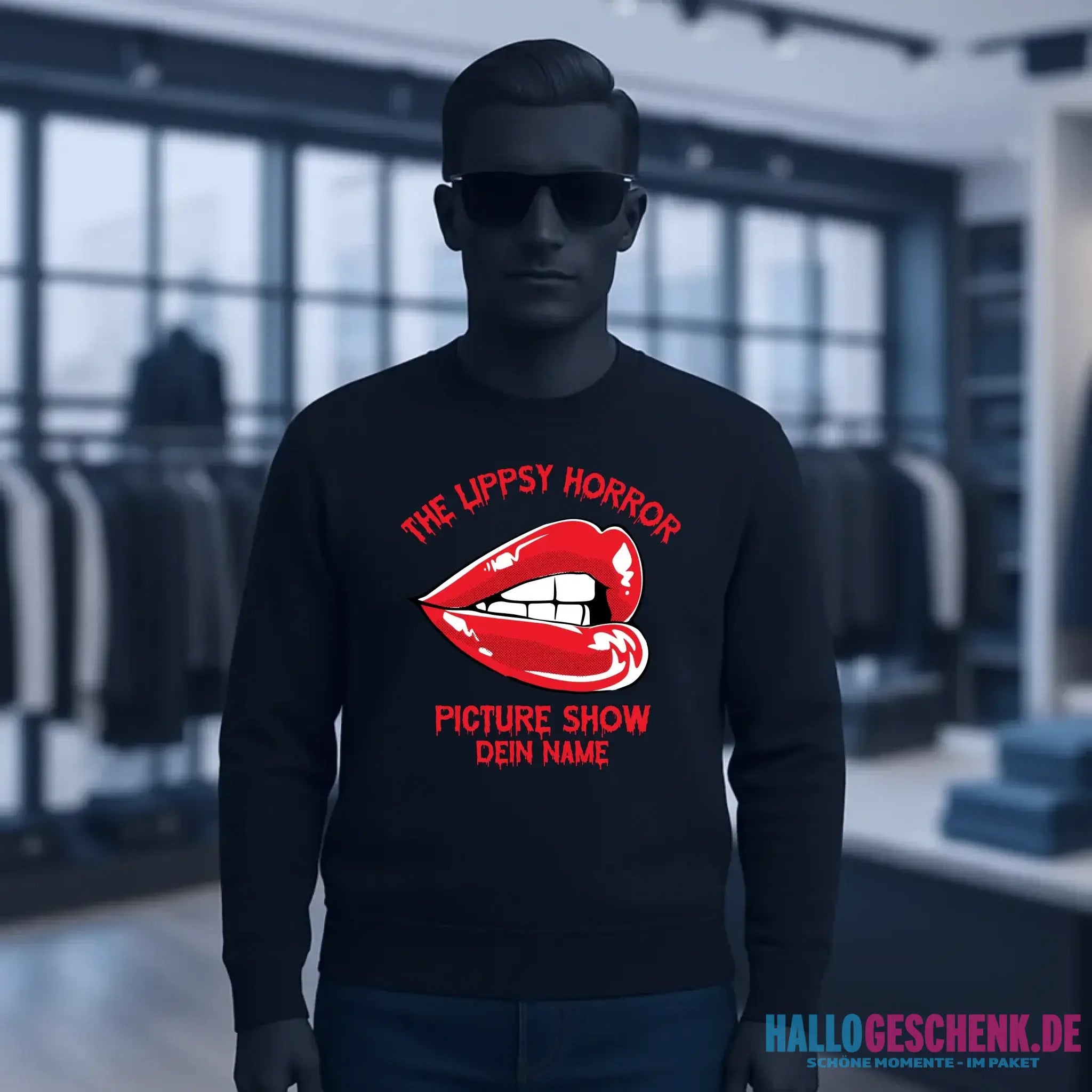 The Spooky, Ducky oder Lippsy Horror Picture Show + Name • Unisex Sweatshirt Bio-Baumwolle in 4 Farben XS-3XL • personalisiert
