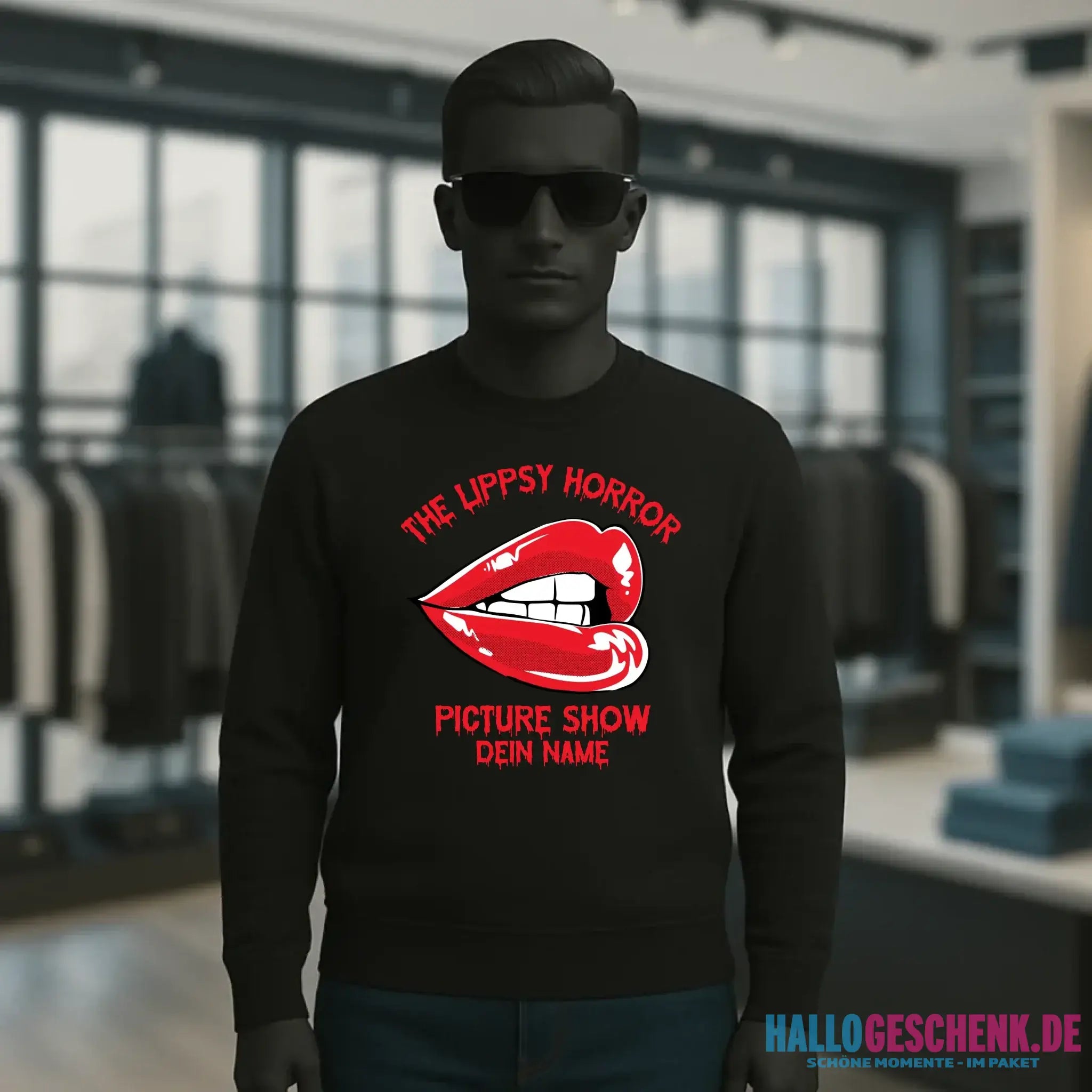 The Spooky, Ducky oder Lippsy Horror Picture Show + Name • Unisex Sweatshirt Bio-Baumwolle in 4 Farben XS-3XL • personalisiert