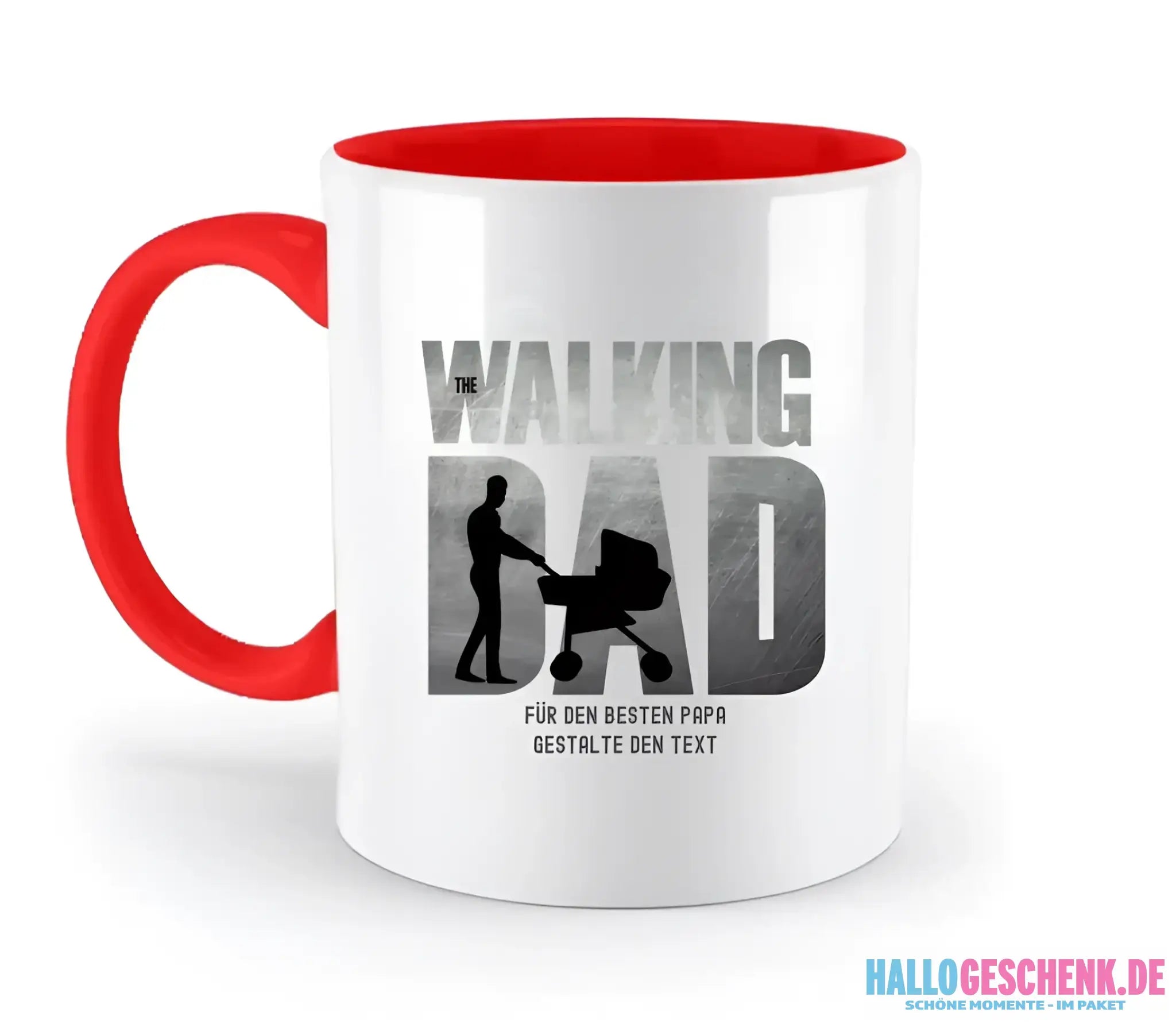 The Walking Dad 1 • zweifarbige Tasse • Motivprodukt • personalisiert - zweifarbige Tasse • spülmaschinengeeignet