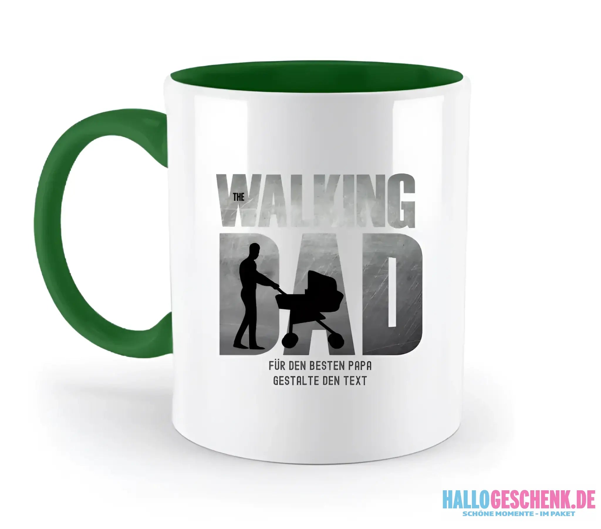 The Walking Dad 1 • zweifarbige Tasse • Motivprodukt • personalisiert - zweifarbige Tasse • spülmaschinengeeignet