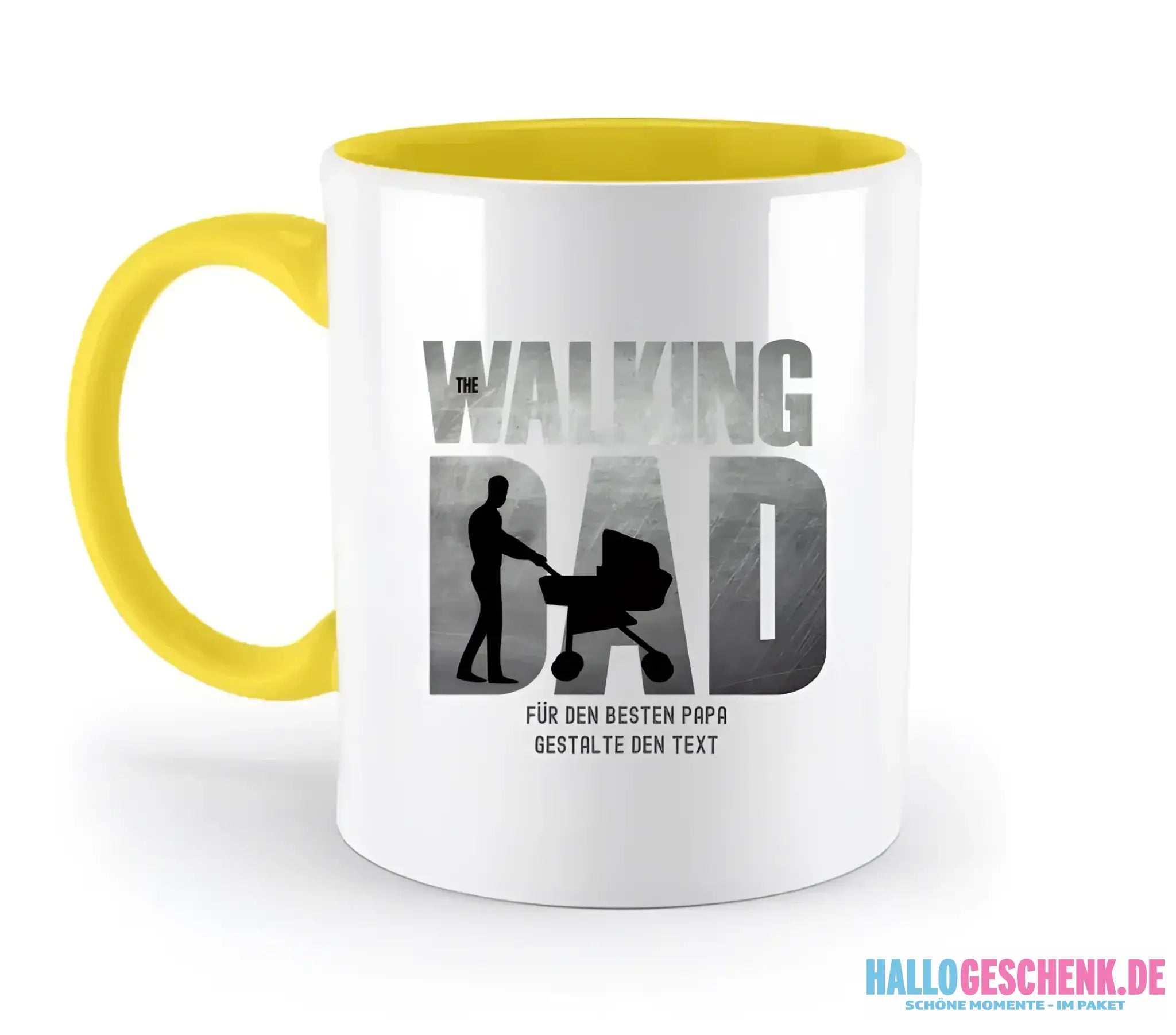 The Walking Dad 1 • zweifarbige Tasse • Motivprodukt • personalisiert - zweifarbige Tasse • spülmaschinengeeignet