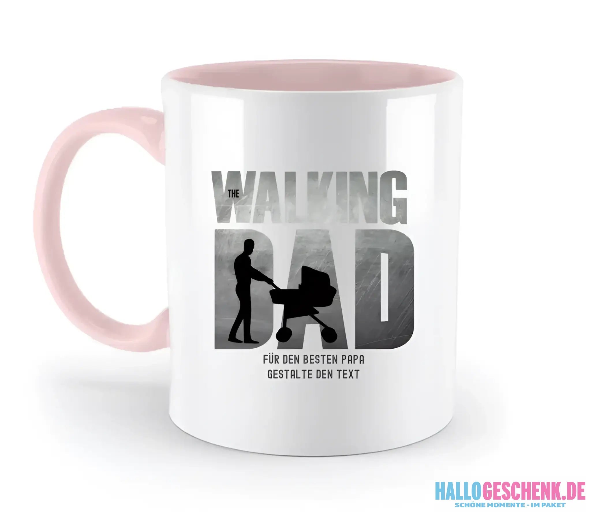 The Walking Dad 1 • zweifarbige Tasse • Motivprodukt • personalisiert - zweifarbige Tasse • spülmaschinengeeignet