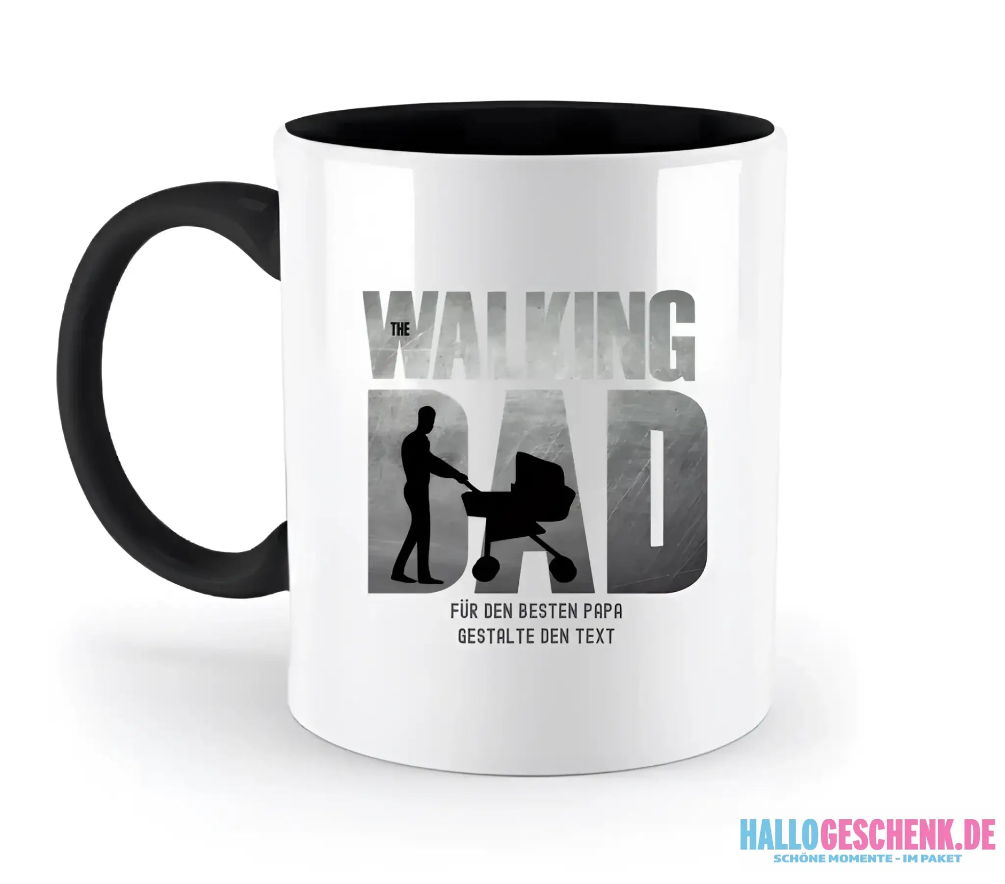 The Walking Dad 1 • zweifarbige Tasse • Motivprodukt • personalisiert - zweifarbige Tasse • spülmaschinengeeignet
