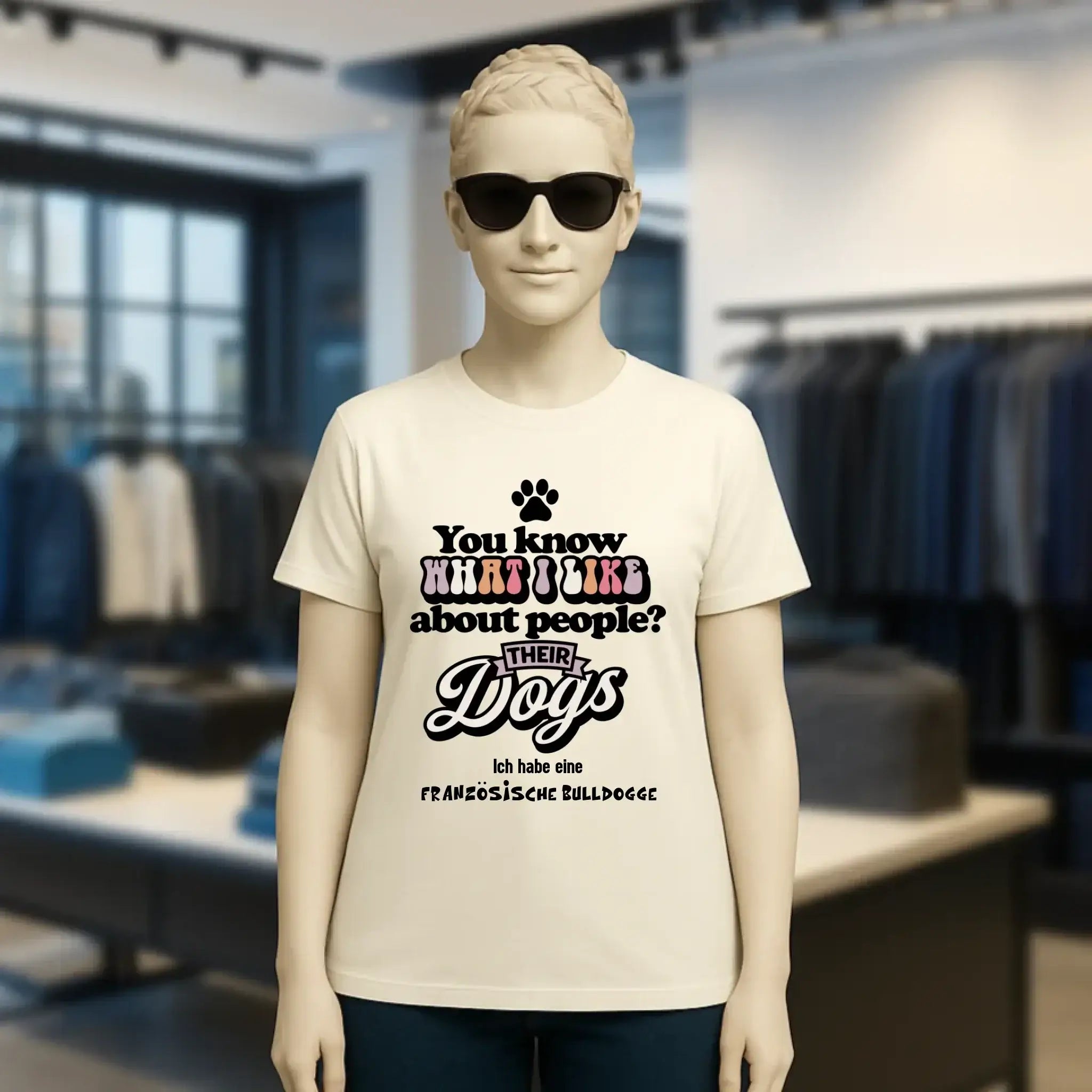 Their Dogs • Hund • Passe den Text an • Ladies Premium T-Shirt XS-2XL aus Bio-Baumwolle für Damen • Exklusivdesign • personalisiert