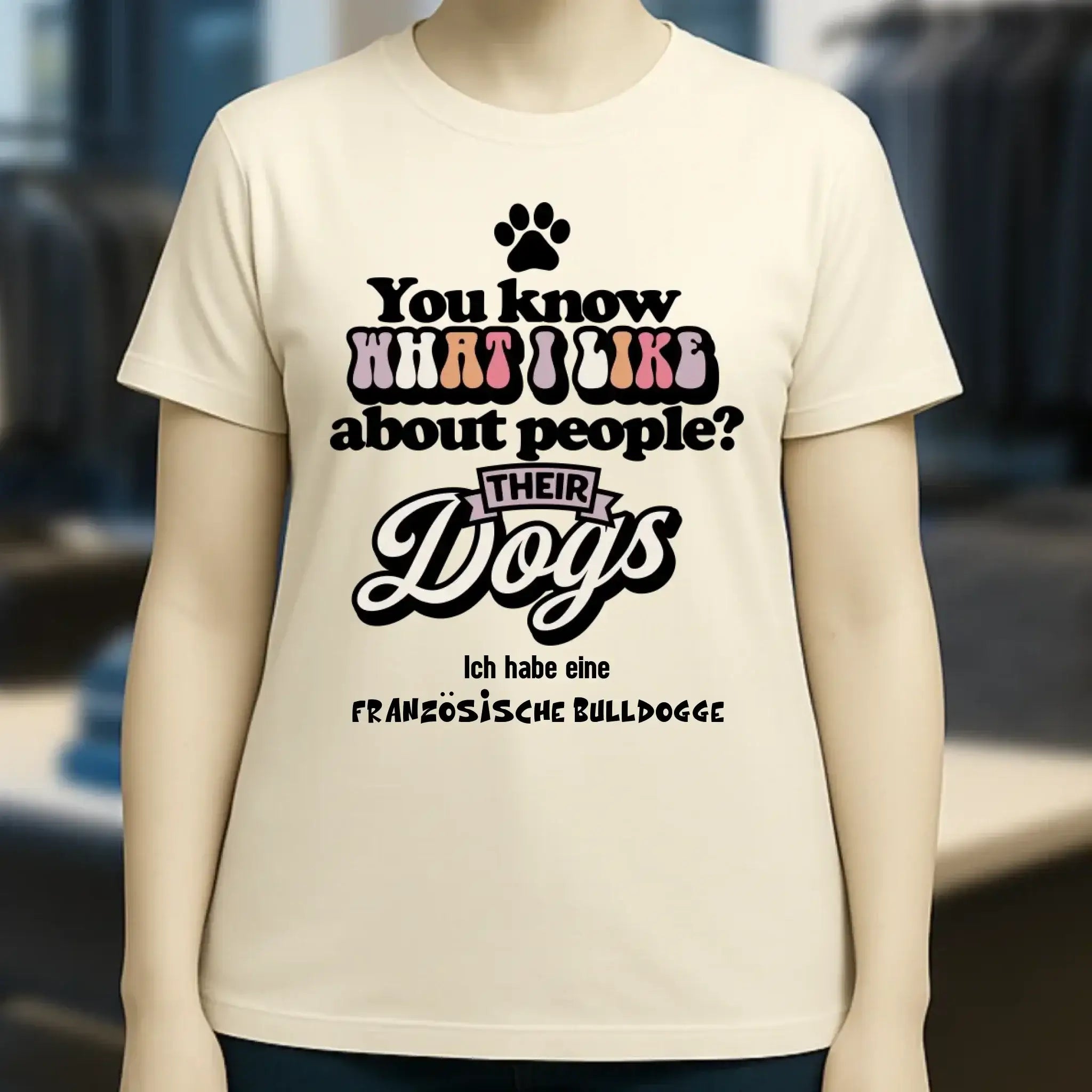 Their Dogs • Hund • Passe den Text an • Ladies Premium T-Shirt XS-2XL aus Bio-Baumwolle für Damen • Exklusivdesign • personalisiert