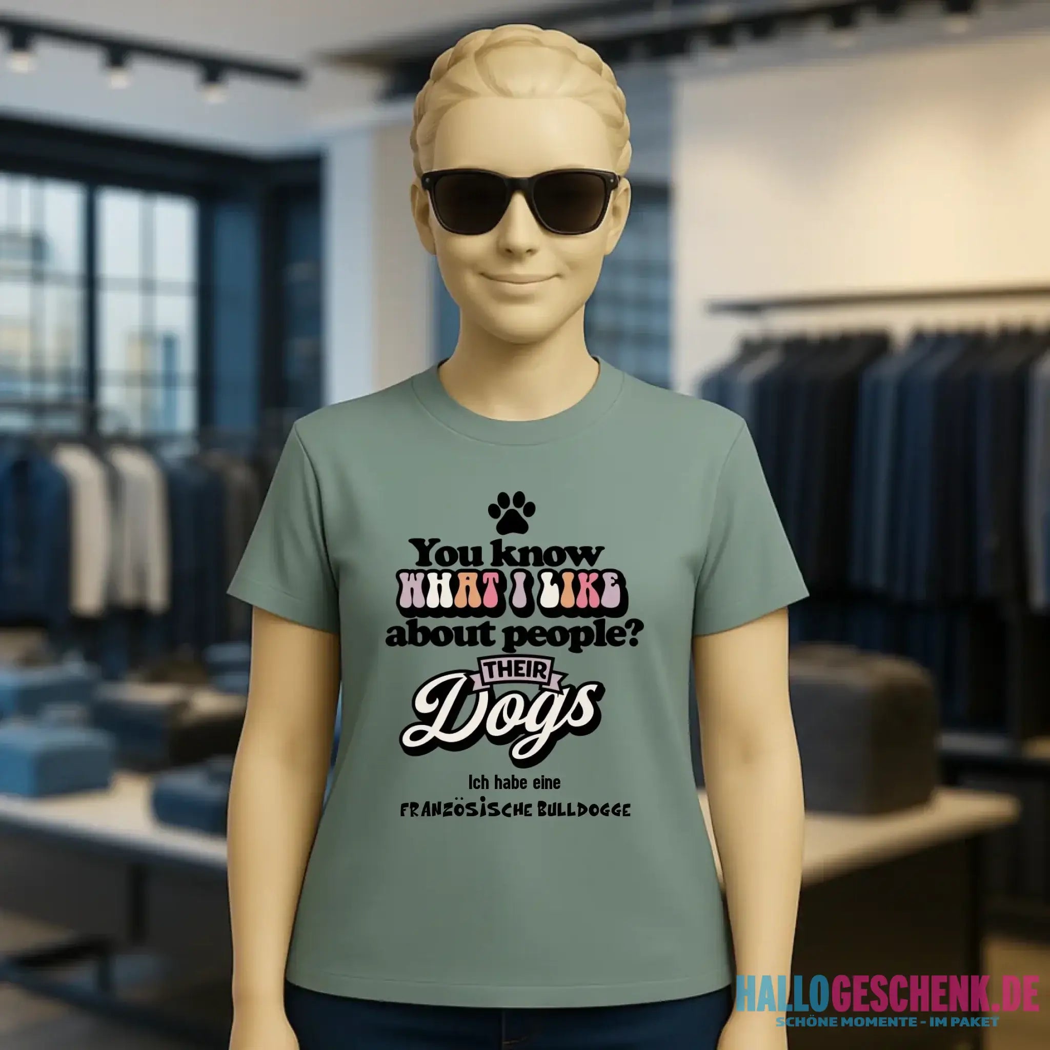 Their Dogs • Hund • Passe den Text an • Ladies Premium T-Shirt XS-2XL aus Bio-Baumwolle für Damen • Exklusivdesign • personalisiert