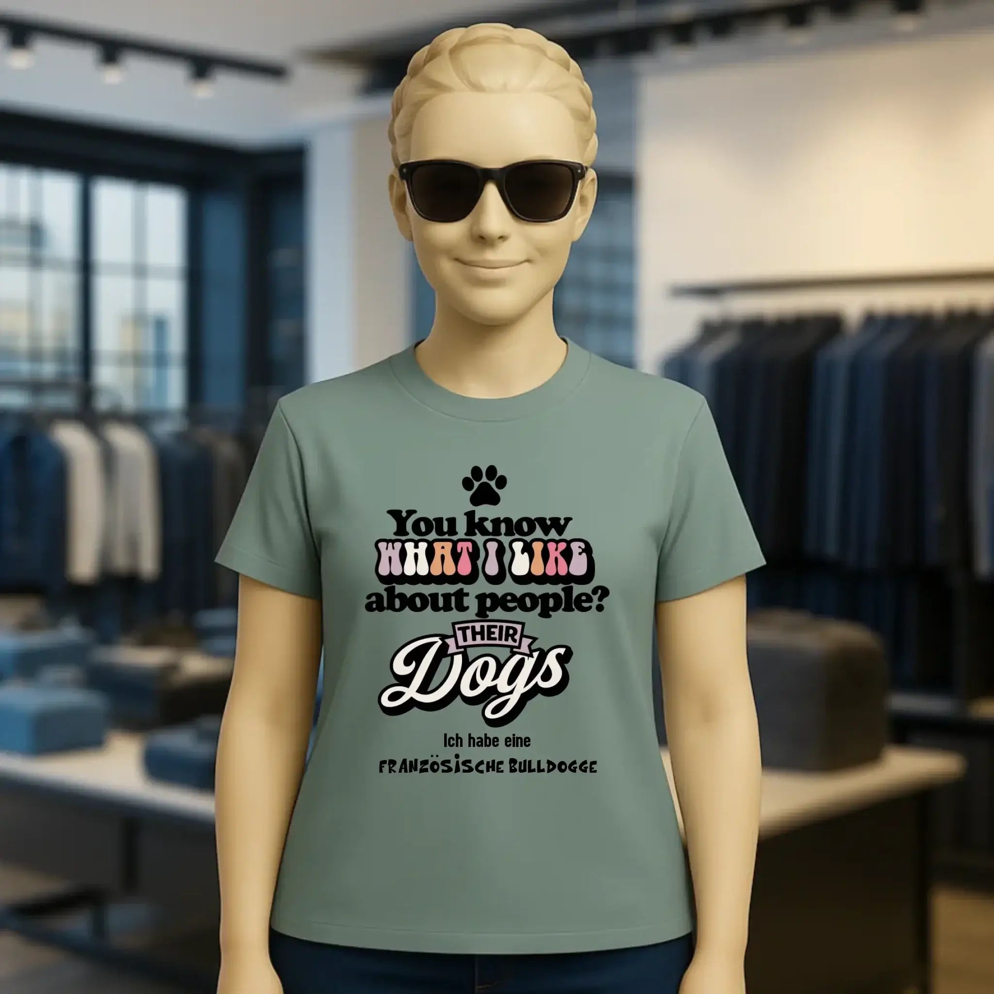 Their Dogs • Hund • Passe den Text an • Ladies Premium T-Shirt XS-2XL aus Bio-Baumwolle für Damen • Exklusivdesign • personalisiert