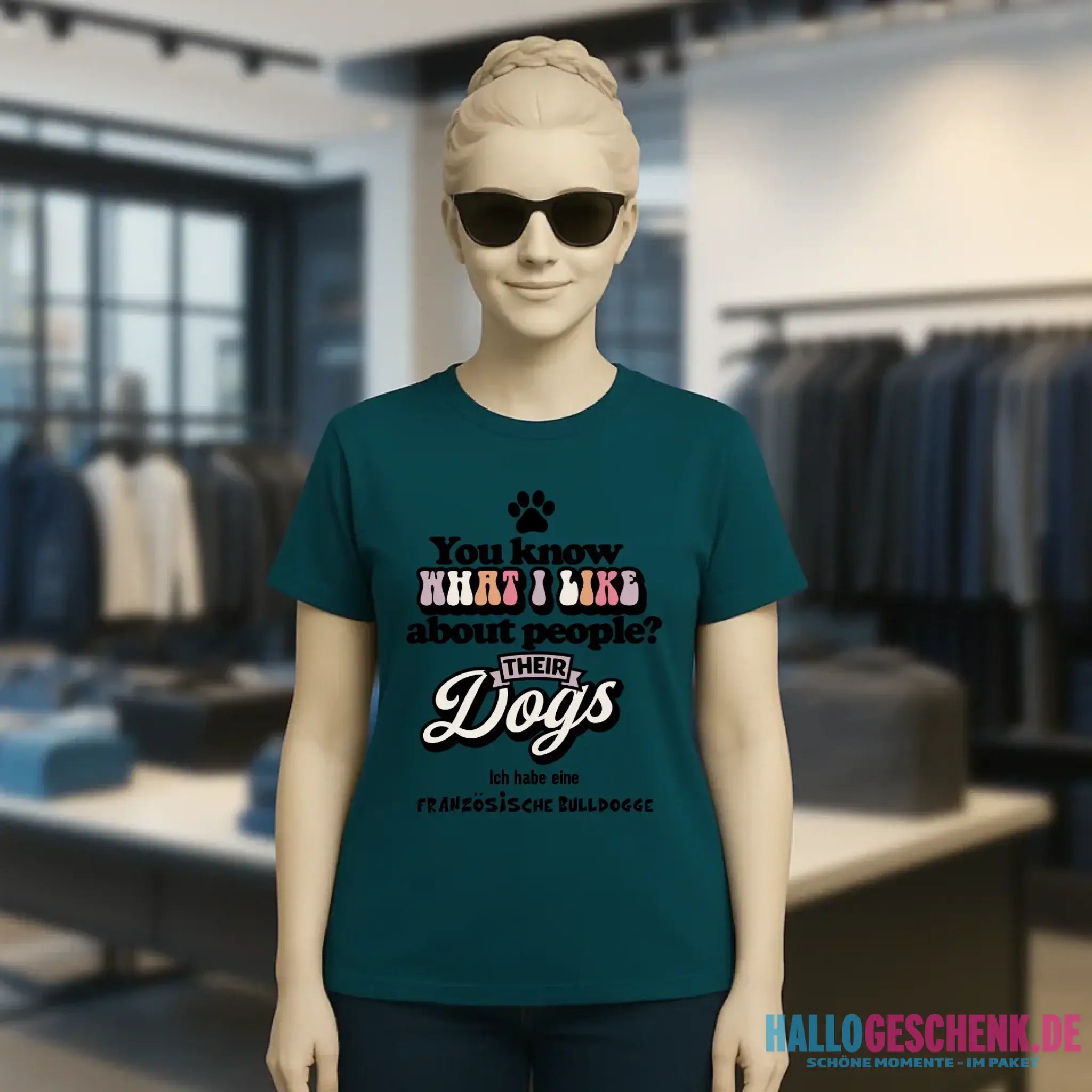 Their Dogs • Hund • Passe den Text an • Ladies Premium T-Shirt XS-2XL aus Bio-Baumwolle für Damen • Exklusivdesign • personalisiert