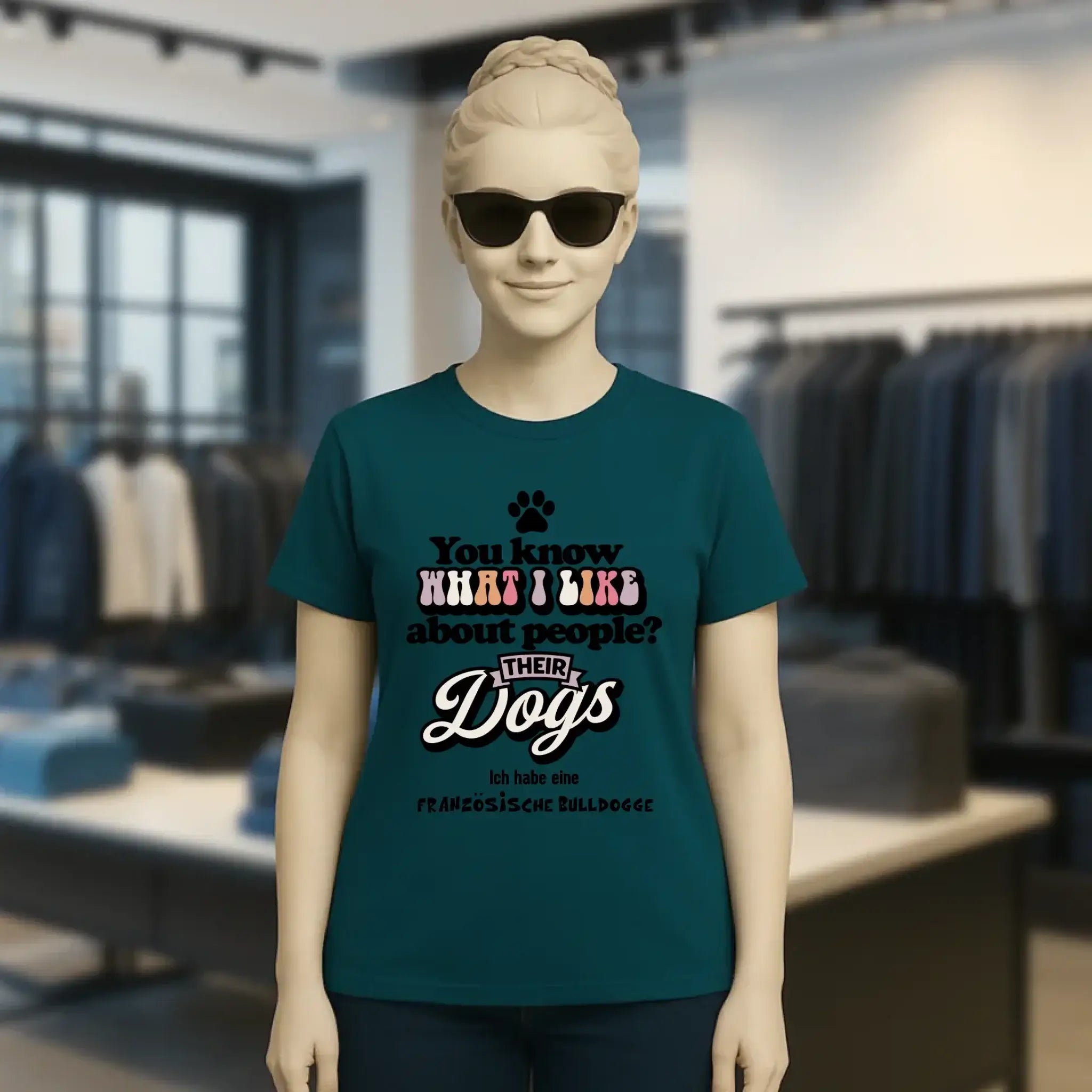 Their Dogs • Hund • Passe den Text an • Ladies Premium T-Shirt XS-2XL aus Bio-Baumwolle für Damen • Exklusivdesign • personalisiert