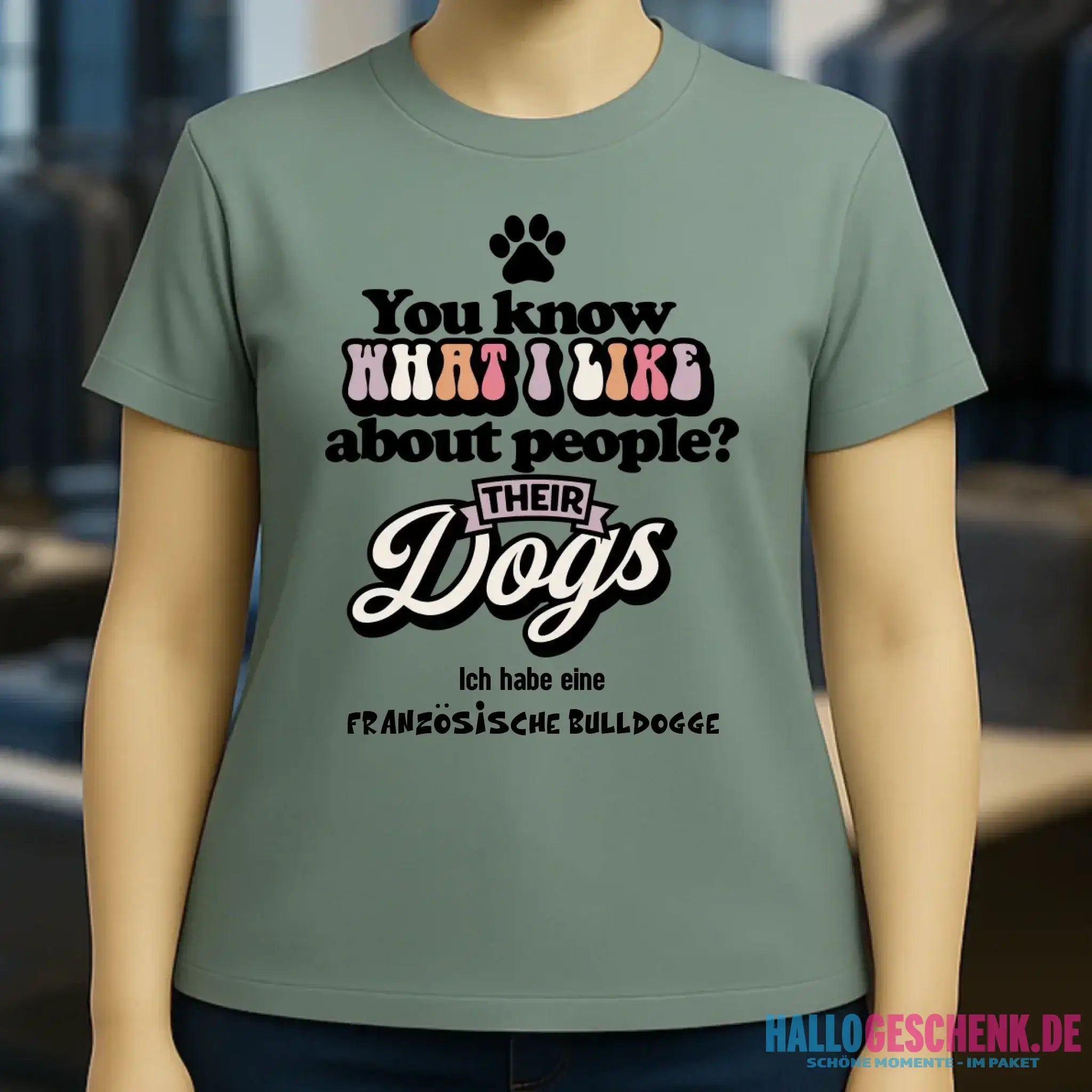 Their Dogs • Hund • Passe den Text an • Ladies Premium T-Shirt XS-2XL aus Bio-Baumwolle für Damen • Exklusivdesign • personalisiert
