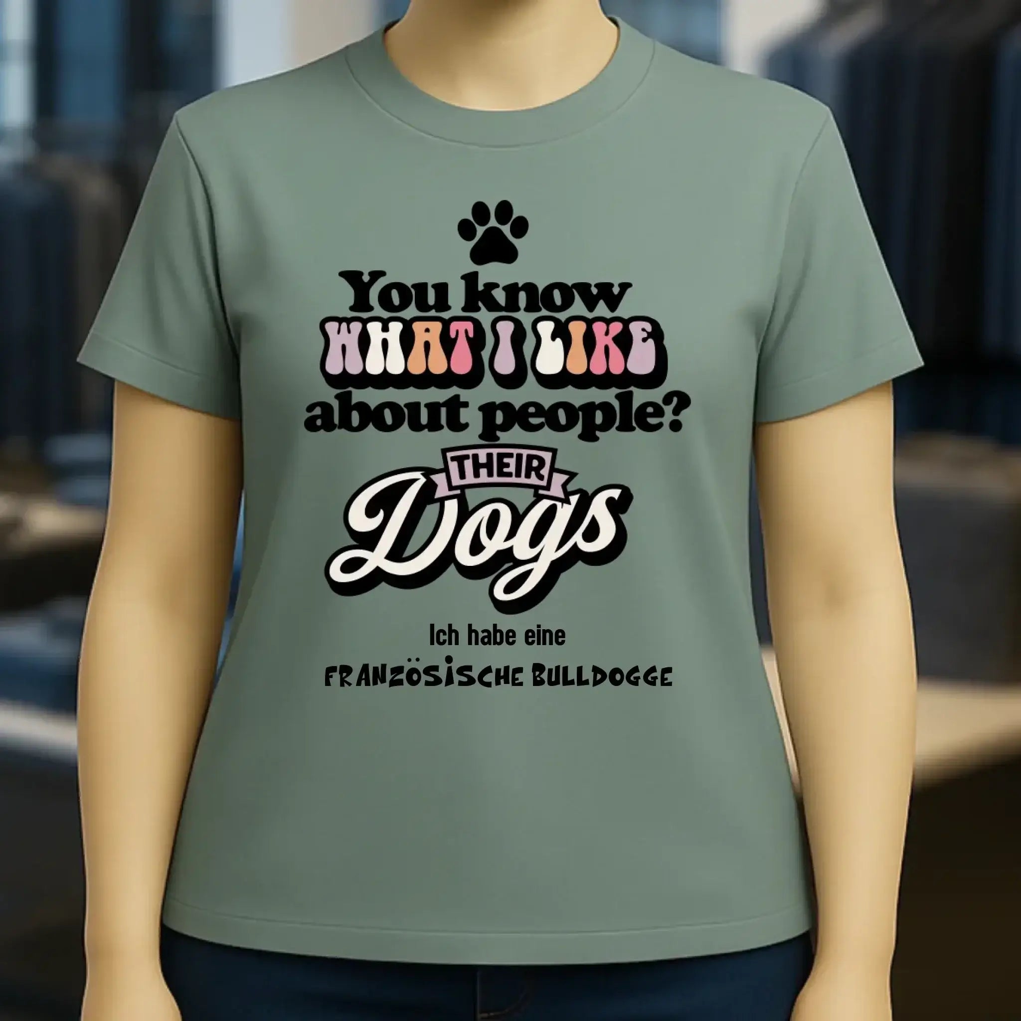 Their Dogs • Hund • Passe den Text an • Ladies Premium T-Shirt XS-2XL aus Bio-Baumwolle für Damen • Exklusivdesign • personalisiert
