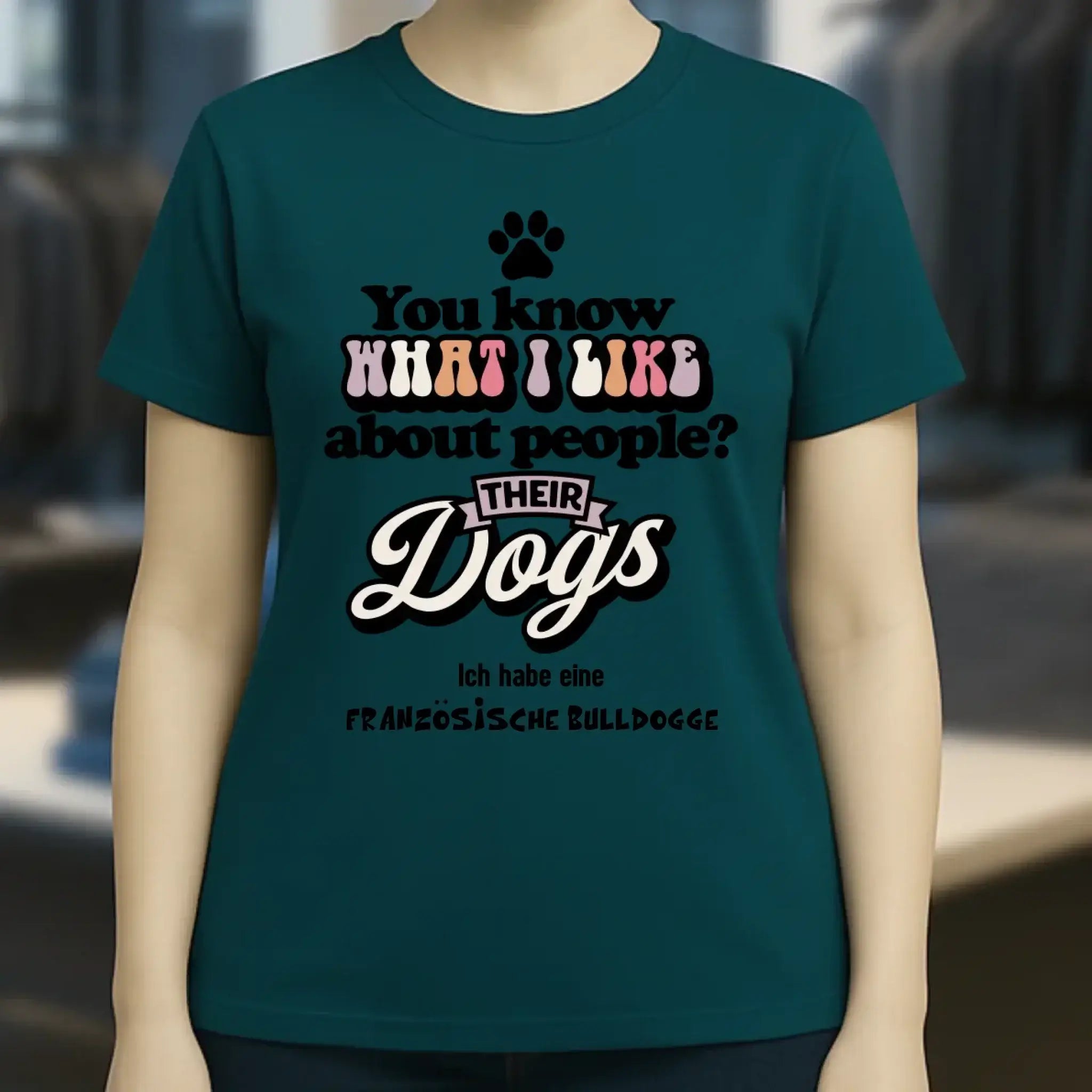 Their Dogs • Hund • Passe den Text an • Ladies Premium T-Shirt XS-2XL aus Bio-Baumwolle für Damen • Exklusivdesign • personalisiert