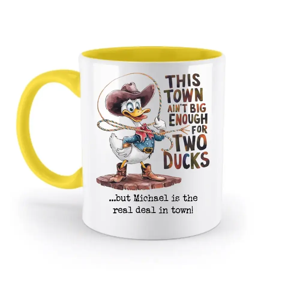 THIS TOWN 2 • DUCK • ENTE • zweifarbige Tasse • Exklusivdesign • personalisiert