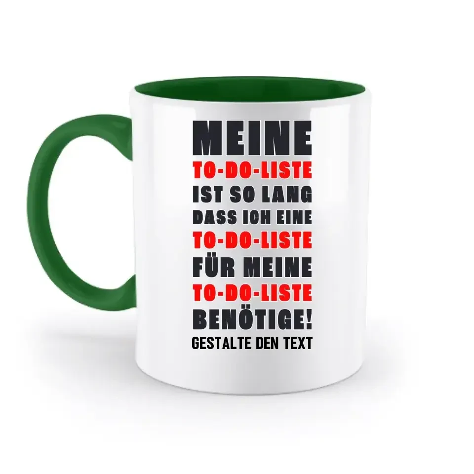 TO DO LISTE • zweifarbige Tasse • Exklusivdesign • personalisiert