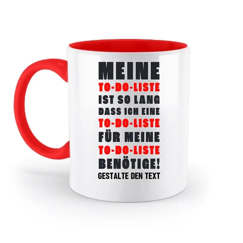 TO DO LISTE • zweifarbige Tasse • Exklusivdesign • personalisiert