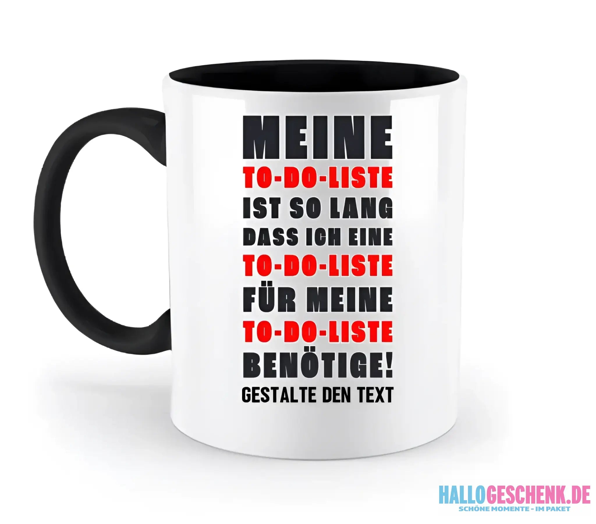 TO DO LISTE • zweifarbige Tasse • Exklusivdesign • personalisiert