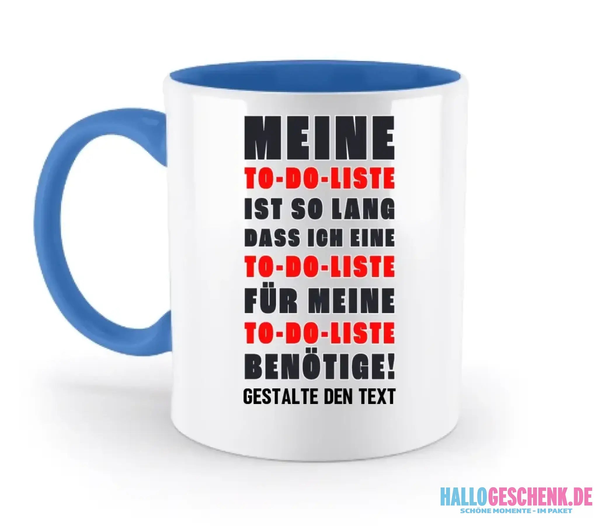 TO DO LISTE • zweifarbige Tasse • Exklusivdesign • personalisiert