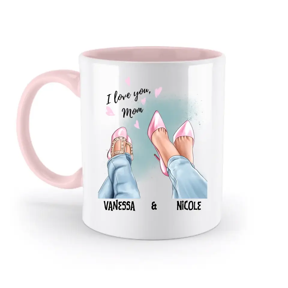 Tochter & Mutter • Schuhe • Beste Mama • zweifarbige Tasse • Exklusivdesign • personalisiert
