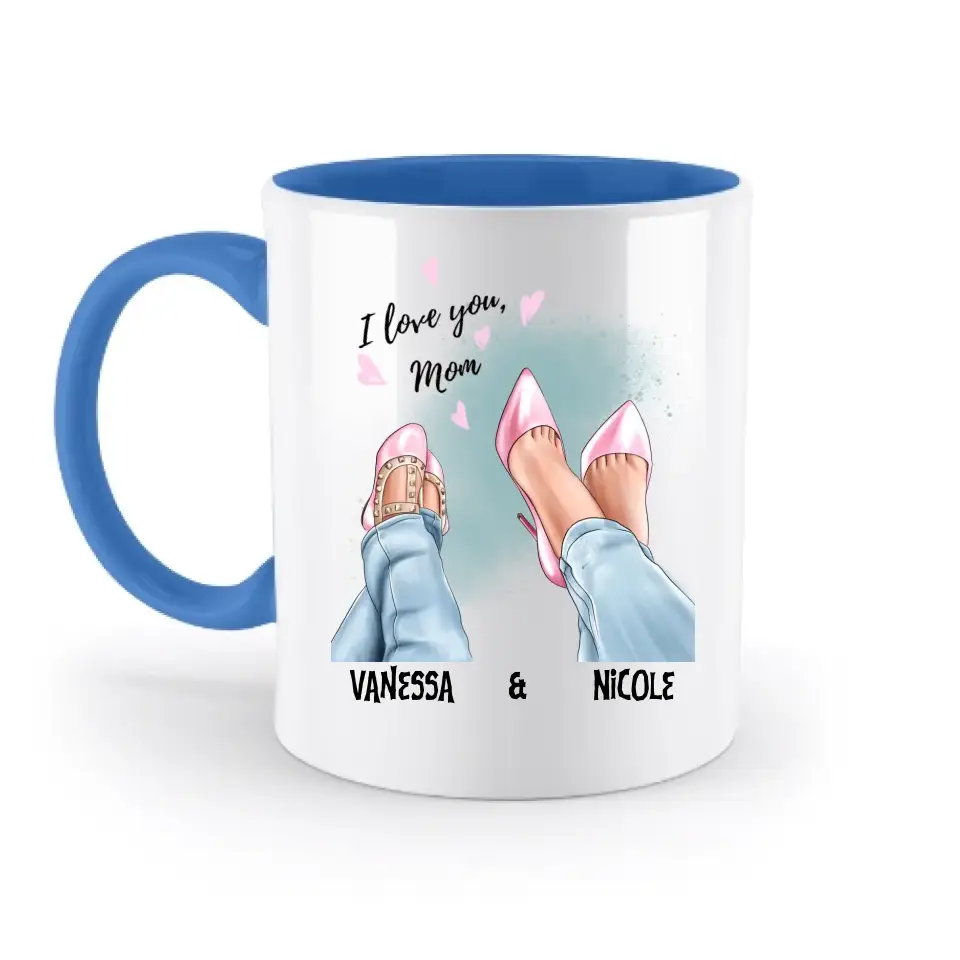 Tochter & Mutter • Schuhe • Beste Mama • zweifarbige Tasse • Exklusivdesign • personalisiert