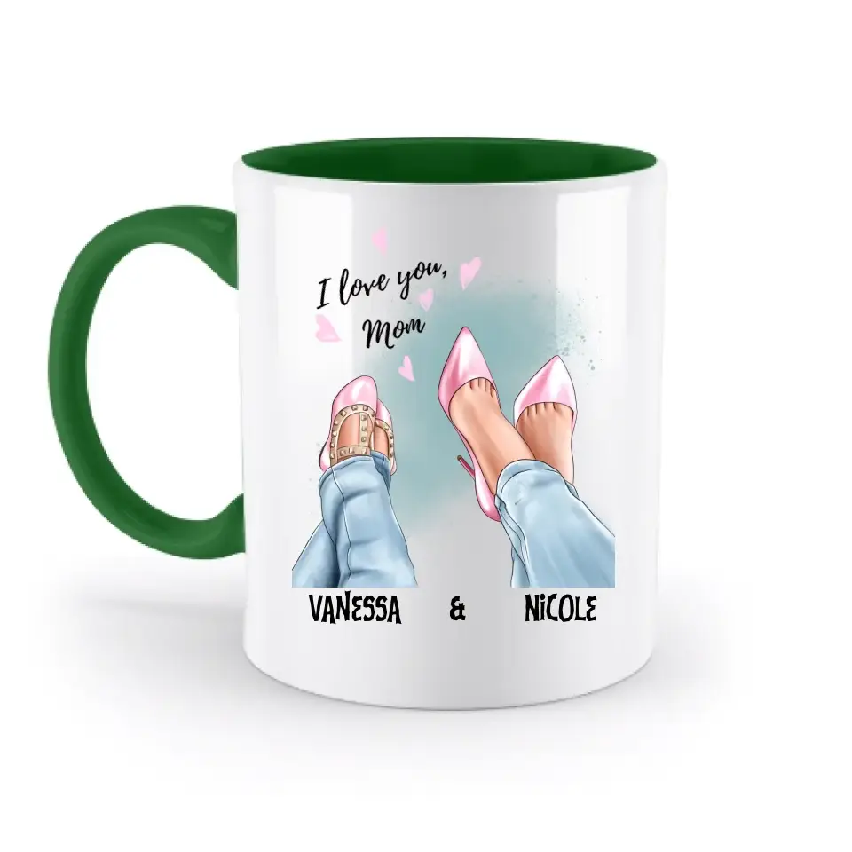 Tochter & Mutter • Schuhe • Beste Mama • zweifarbige Tasse • Exklusivdesign • personalisiert